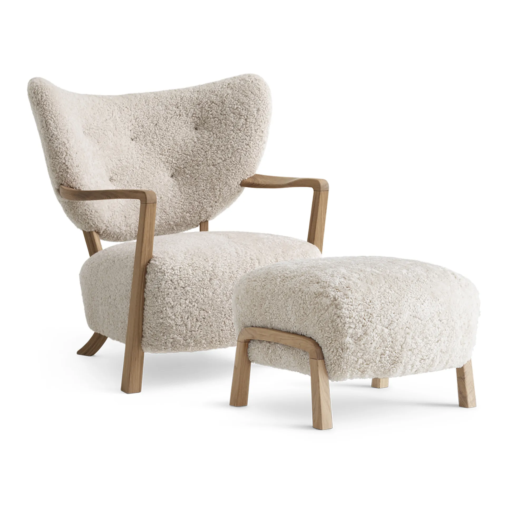 Wulff Lounge Chair ATD2 & Pouf ATD3 - Oak - &Tradition - NO GA