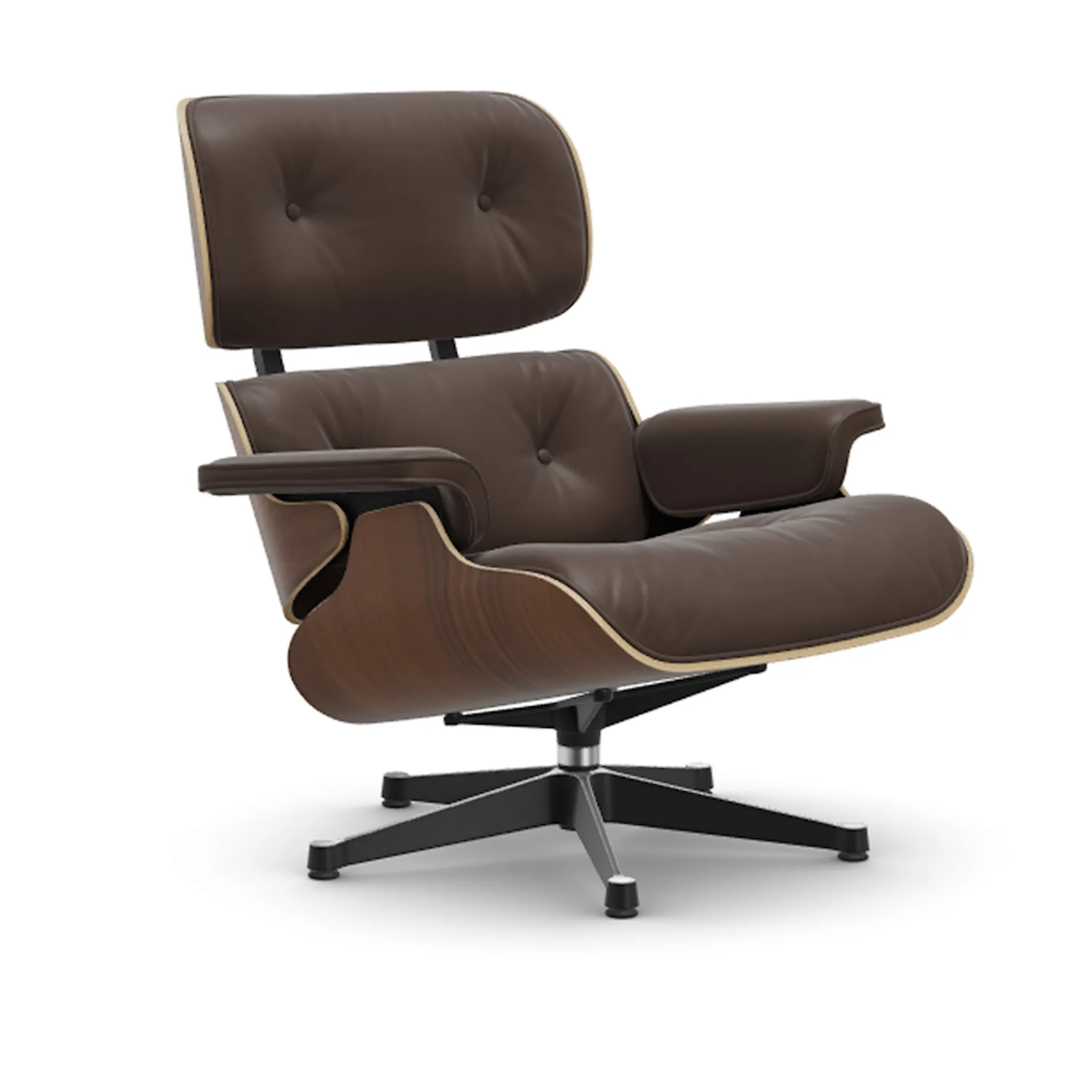 Eames Lounge Chair Black-pigmented Walnut Polished/Black lenestol - Vitra - Charles & Ray Eames - NO GA