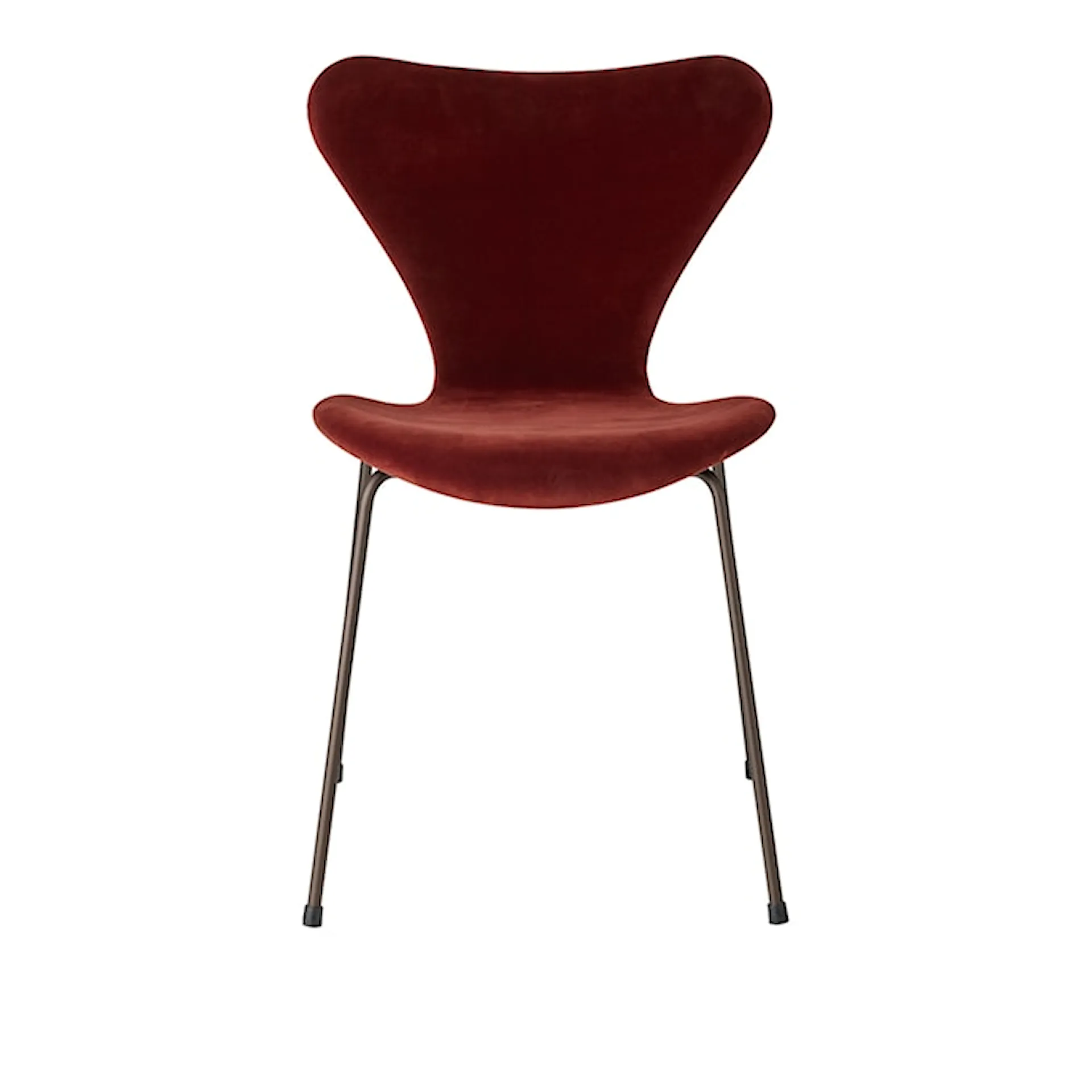 Series 7 stol 3107 heltrukket fløyel stålram brun bronse - Fritz Hansen - Arne Jacobsen - NO GA