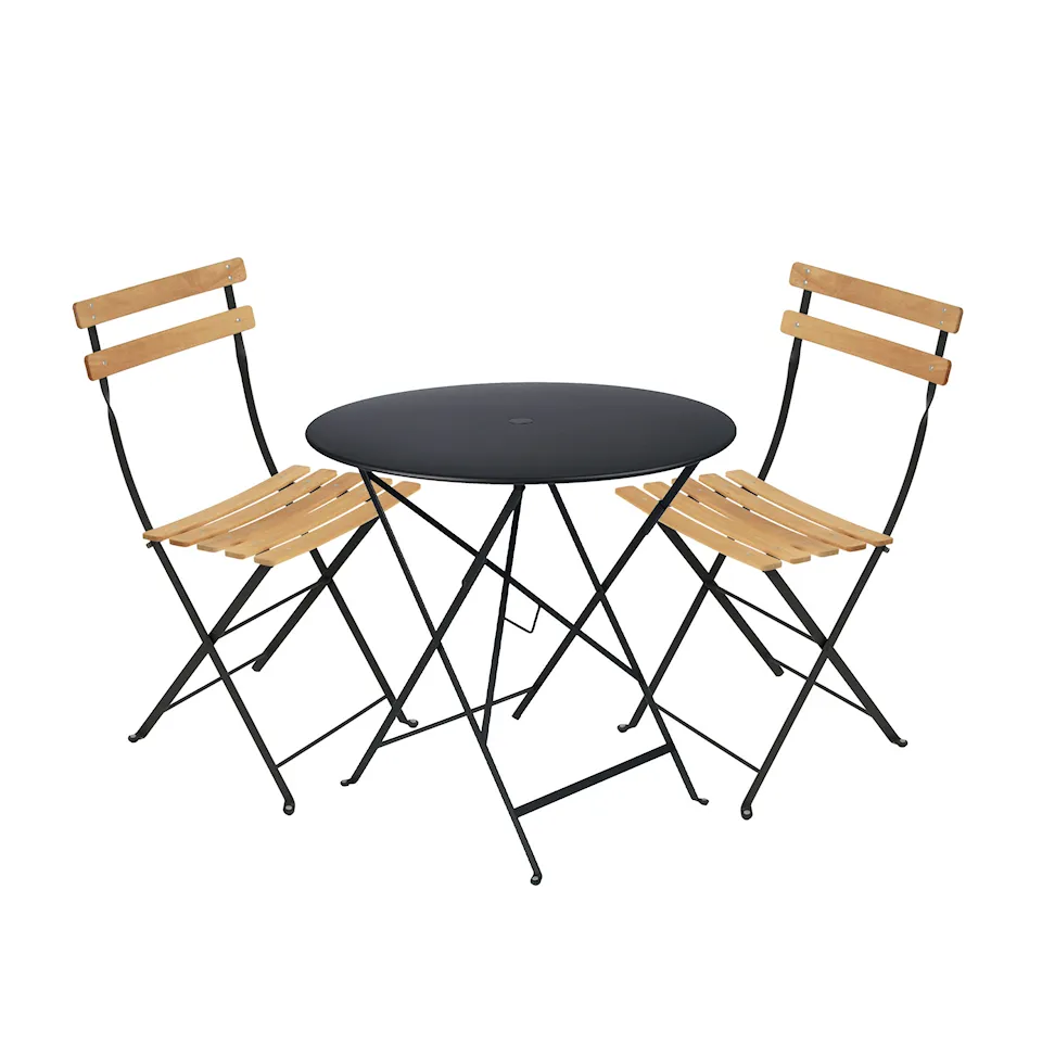 Bistro spisegruppe bord 77cm & 2 tre stoler