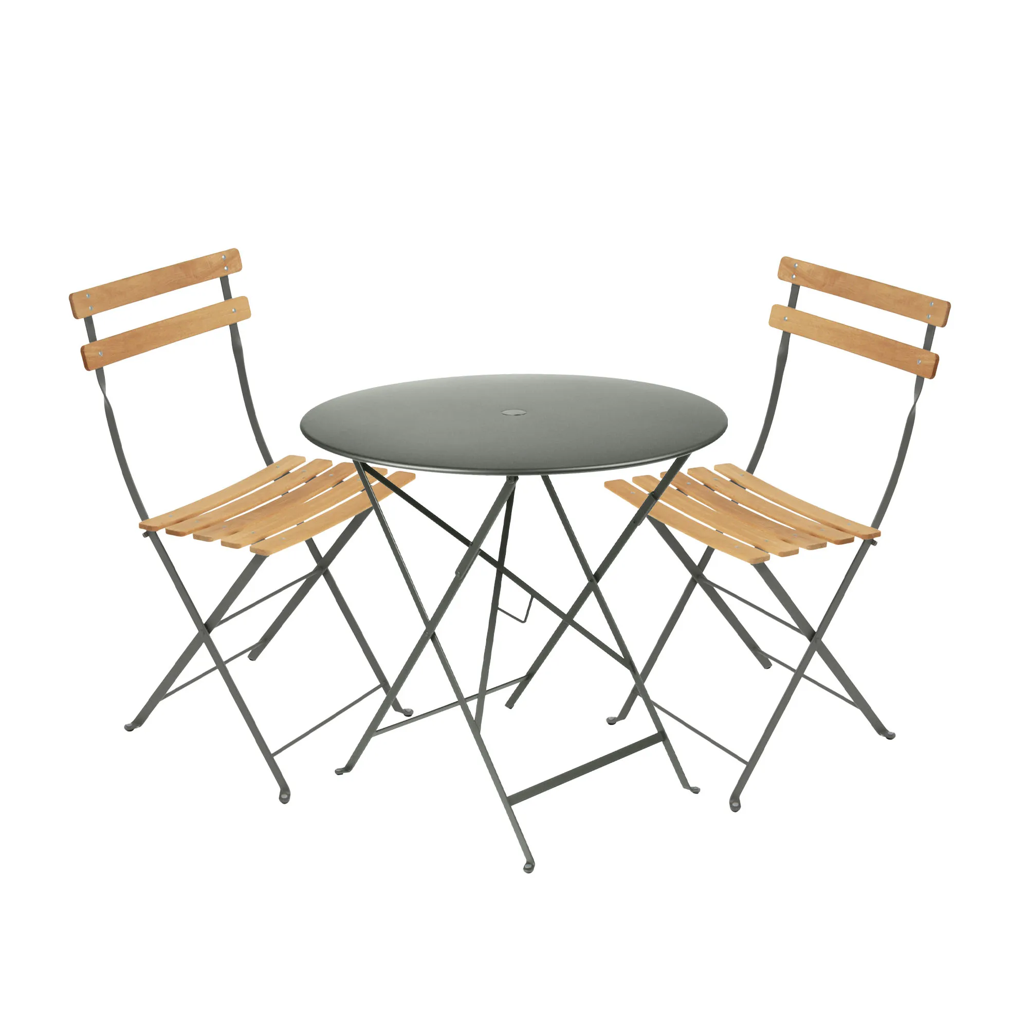 Bistro spisegruppe bord 77cm & 2 tre stoler - 1