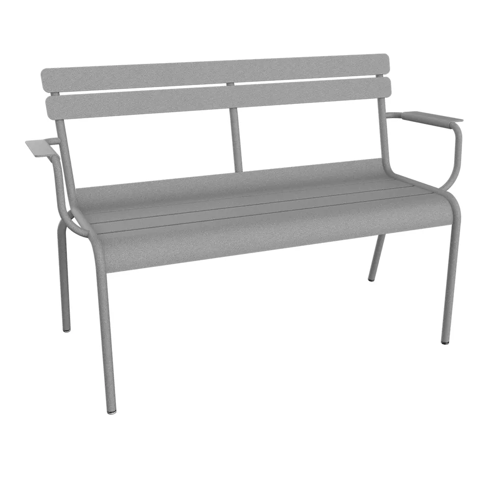 Luxembourg 2-Seater Garden Bench - Lapilli Grey