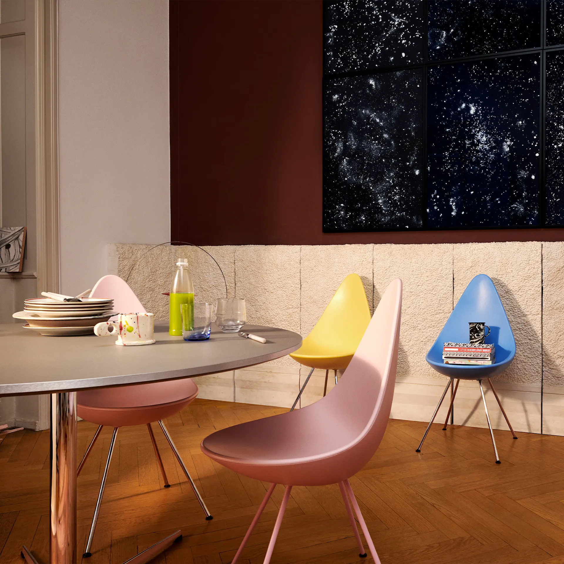 3110 Droppen stol fulltrukket - Fritz Hansen - Arne Jacobsen - NO GA