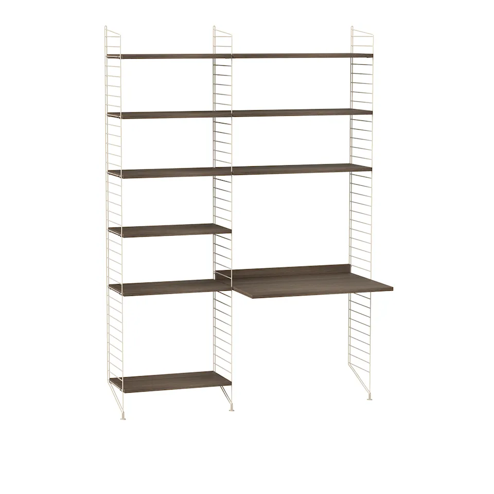Kontor hyllesystem B valnøtt/beige