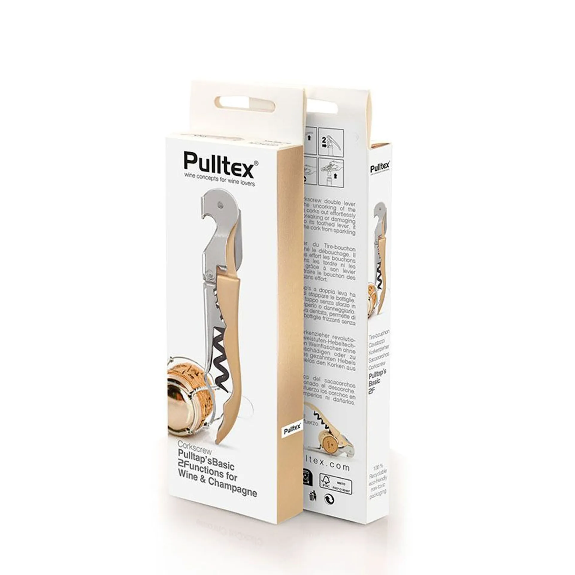 PWC Vinåpner Pulltaps Basic 2F Champagne Gull - Pulltex - NO GA