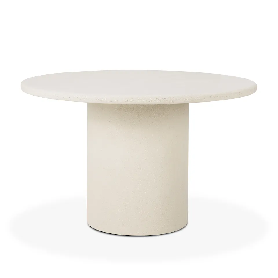 Elements Dining Table - Microcement - Off White - Round 125 x 125 x 76