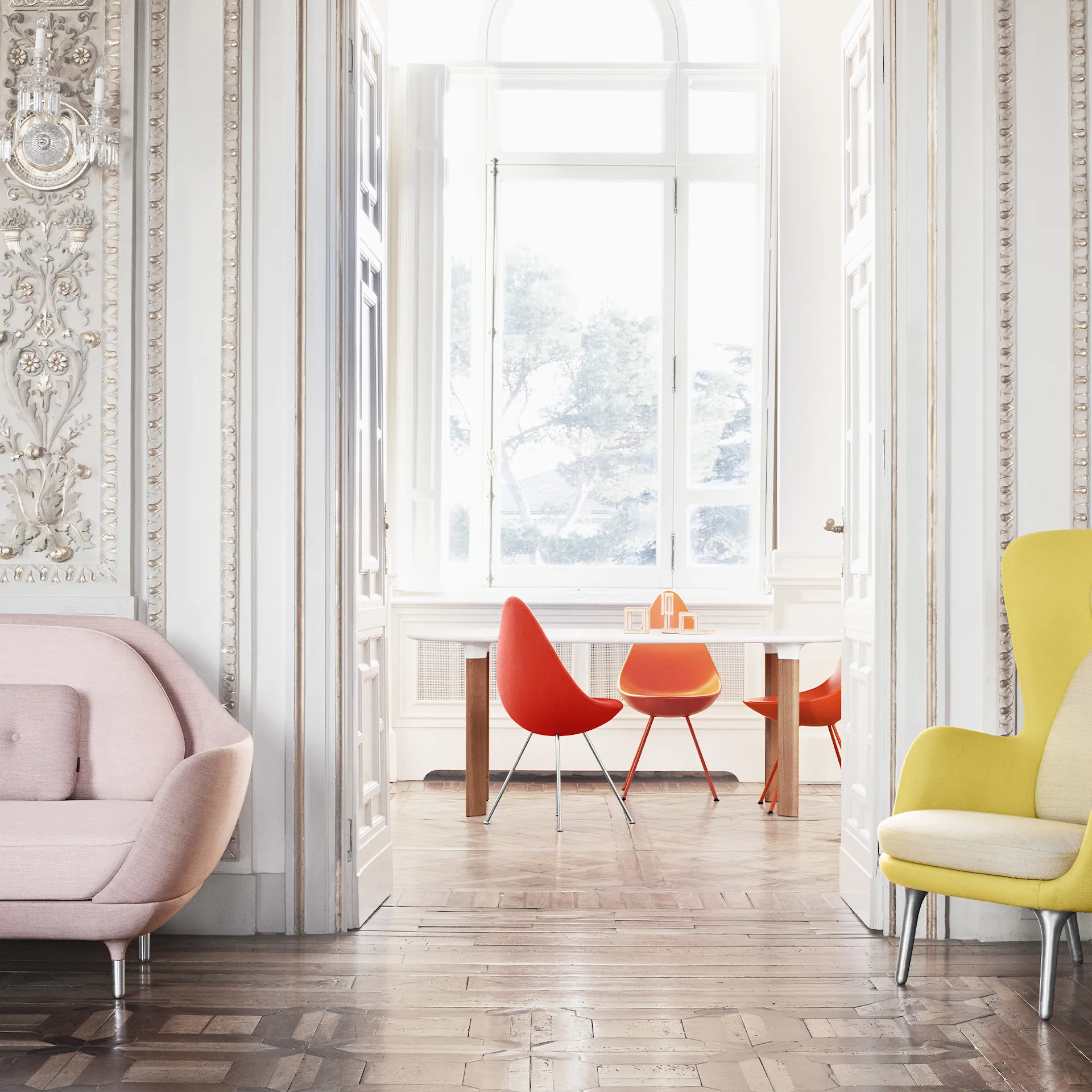 3110 Droppen stol fulltrukket - Fritz Hansen - Arne Jacobsen - NO GA