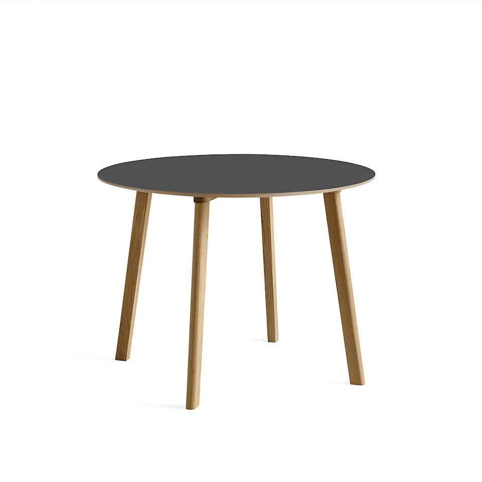 CPH Deux 220 2.0 Table Lacquered Oak Frame Ø98 X H73 Stone Grey Top Lacquered Beech Edge