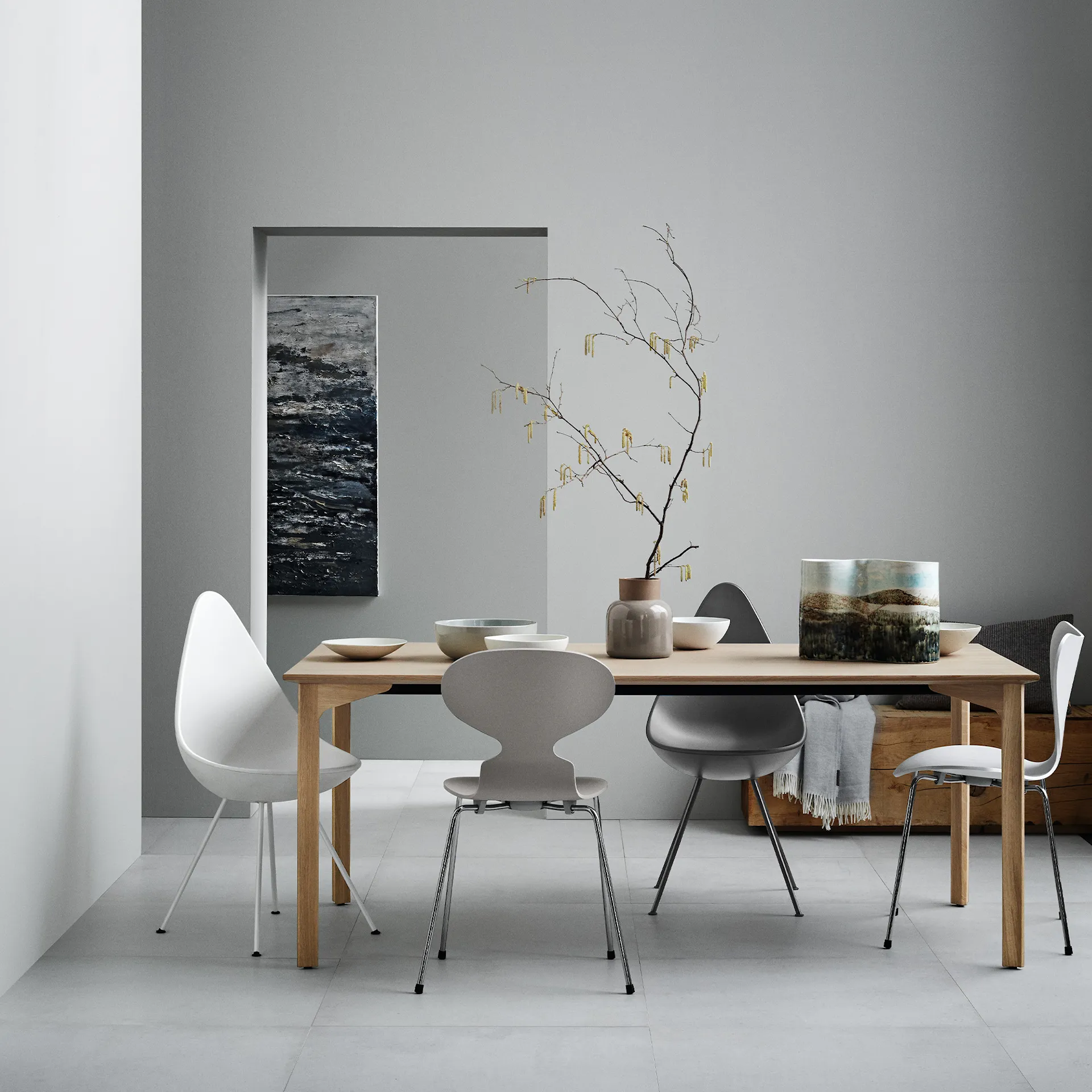 3110 Droppen stol fulltrukket - Fritz Hansen - Arne Jacobsen - NO GA
