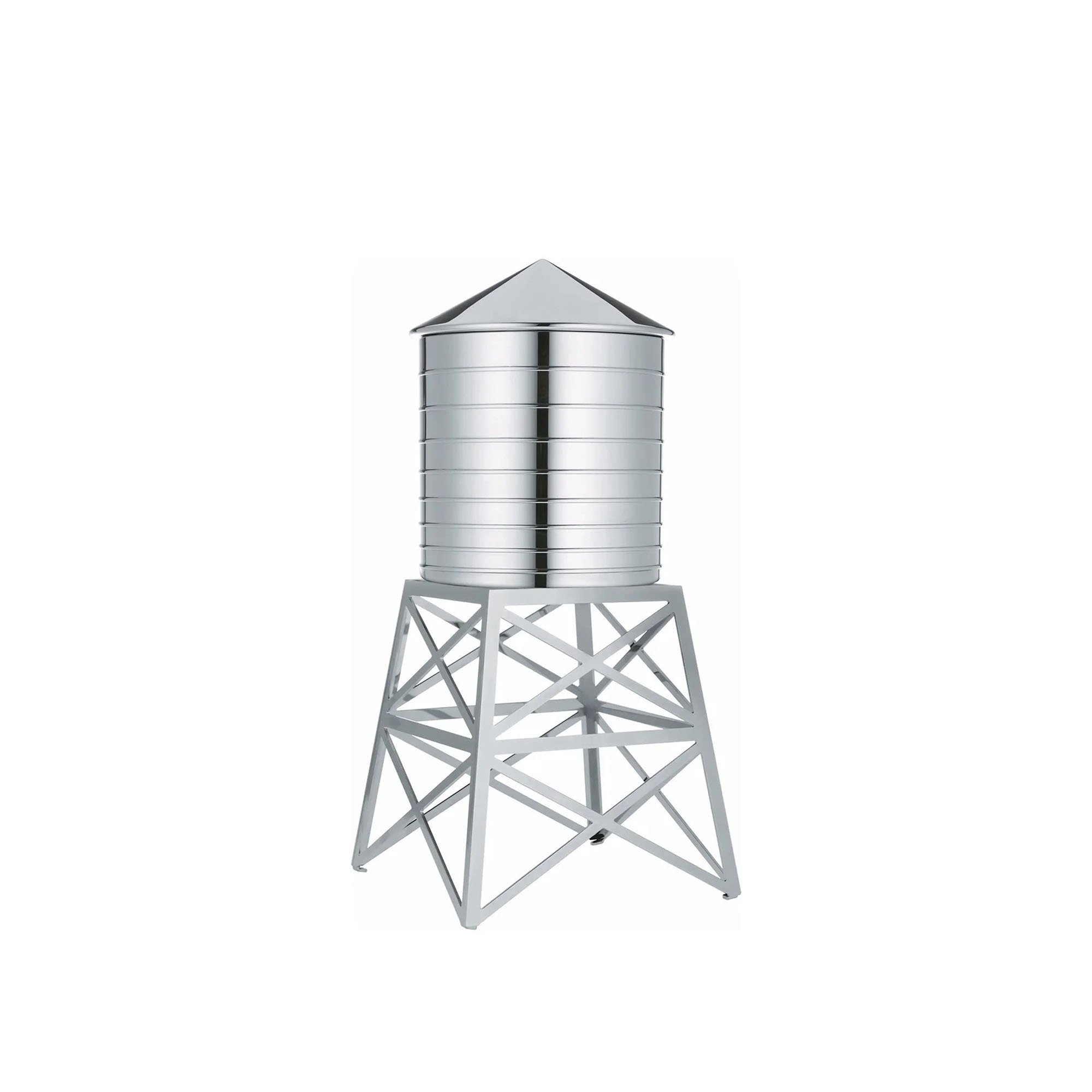 Alessi DL02 Water Tower Behälter – Aus Edelstahl 18/10, 73 Cl Fassungsvermögen, 12 Cm Durchmesser, 27 Cm Höhe