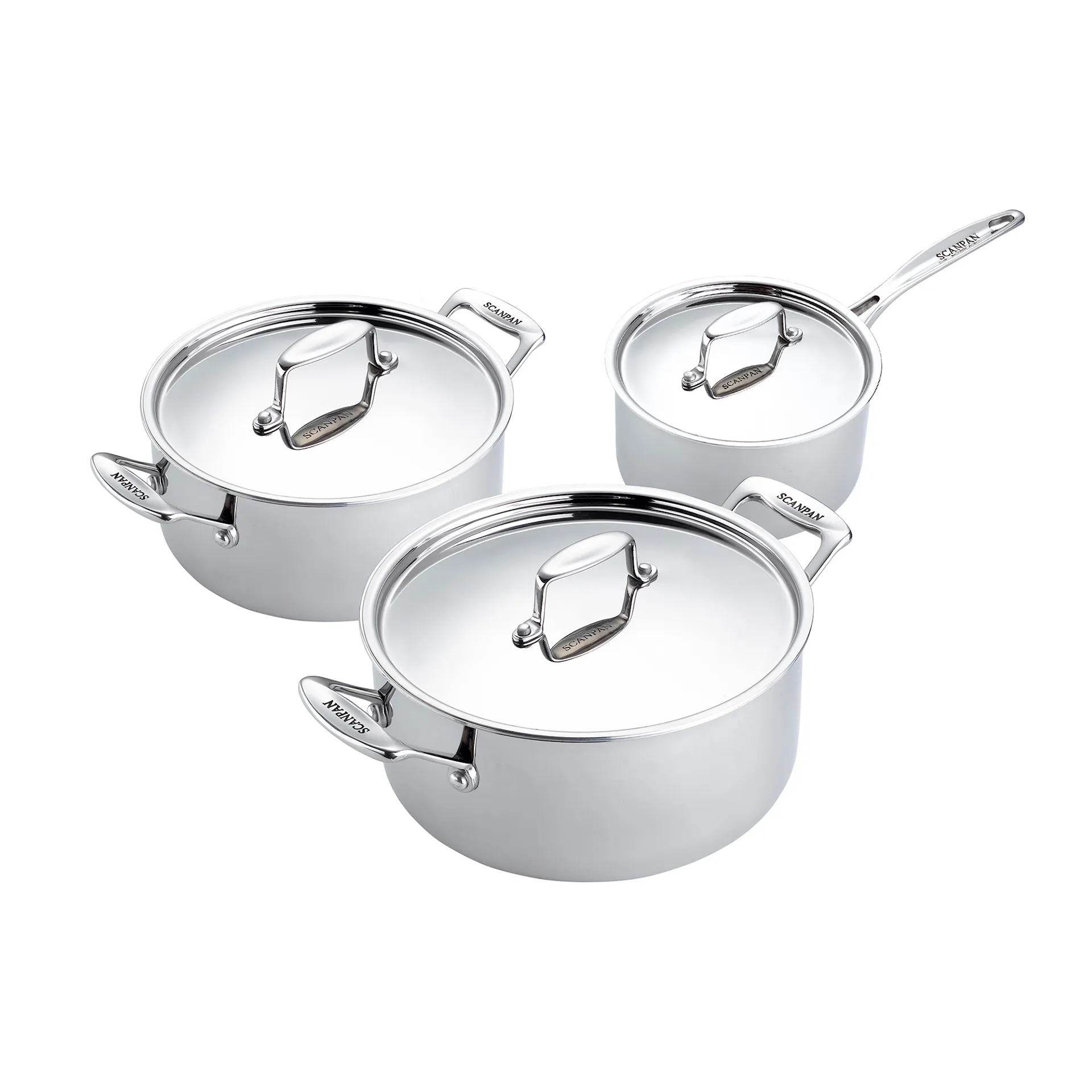 FUSION grytesett 3 deler gryte 1,9 L, gryte 3,7 L og 5 L - Scanpan - NO GA