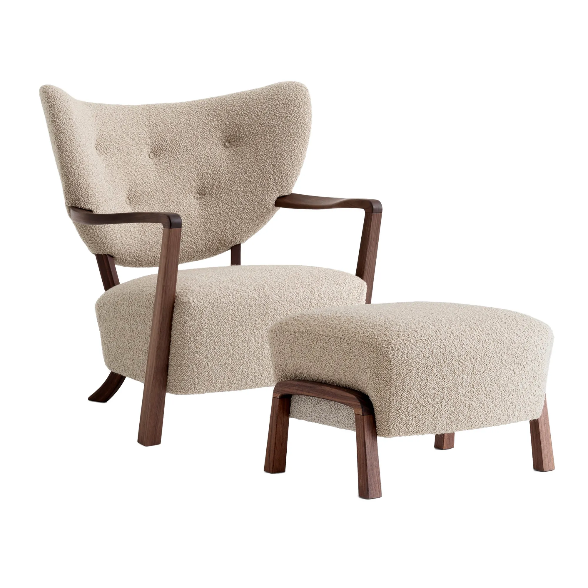 Wulff Lounge Chair ATD2  Pouf ATD3 - Walnut - 1