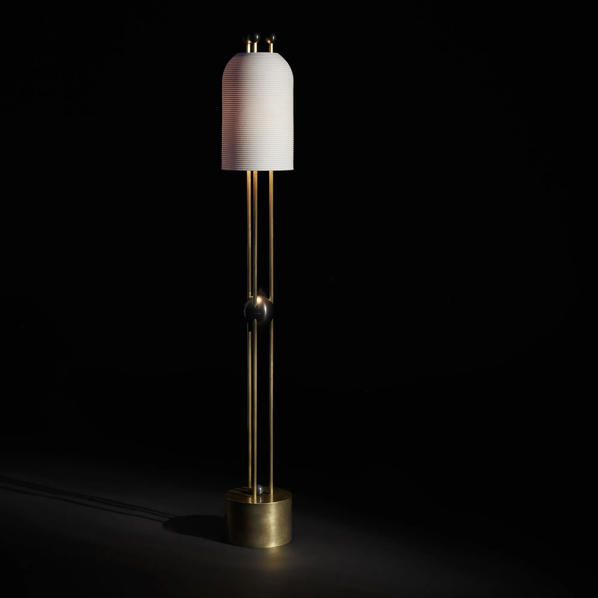 Lantern : Floor Lamp - Aged Brass - 3