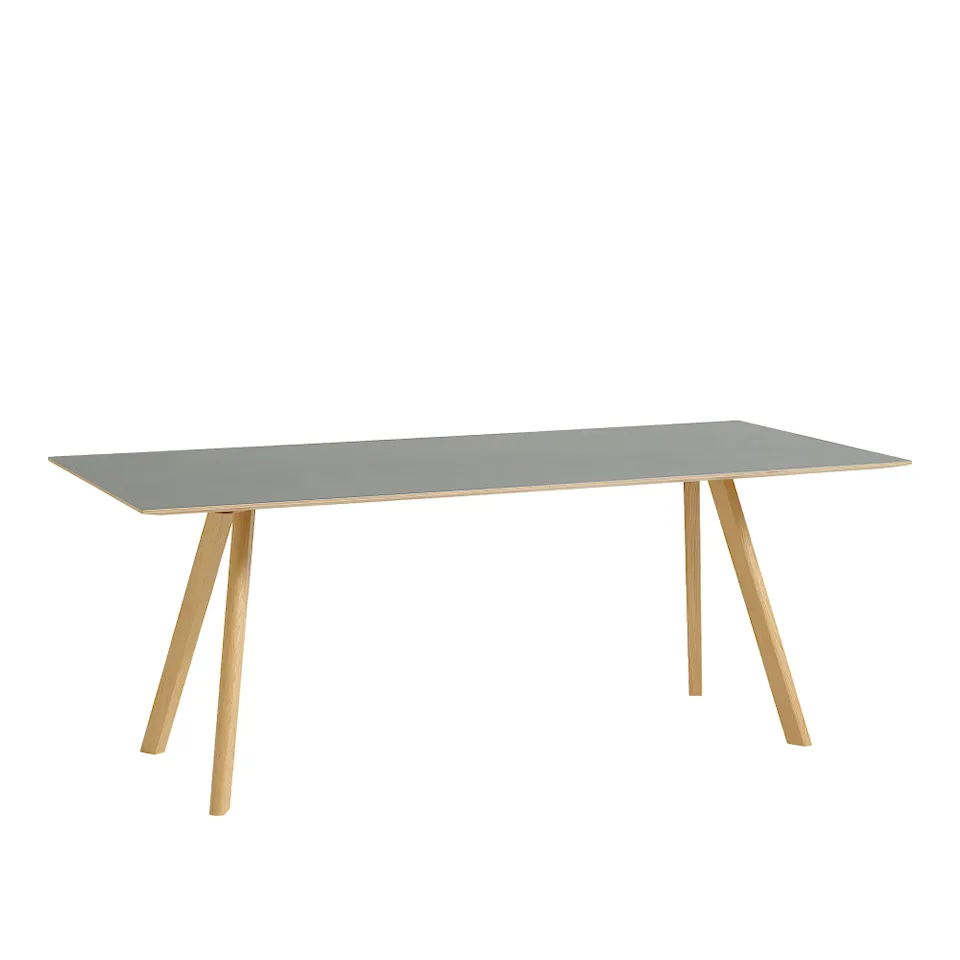 CPH30 2.0 Table Lacquered Oak Frame L200 X W90 X H74 Grey Linoleum Tabletop Lacquered Edge