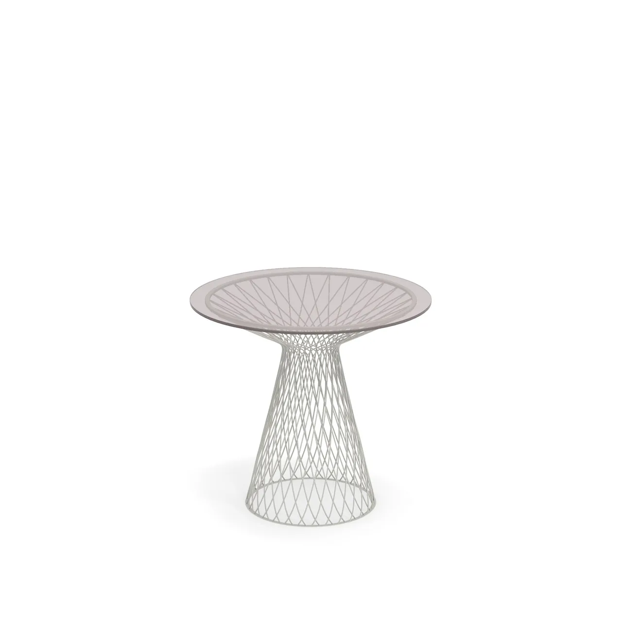 Heaven Round Table Ø80, Frame: Black, Top: Transparent Glass