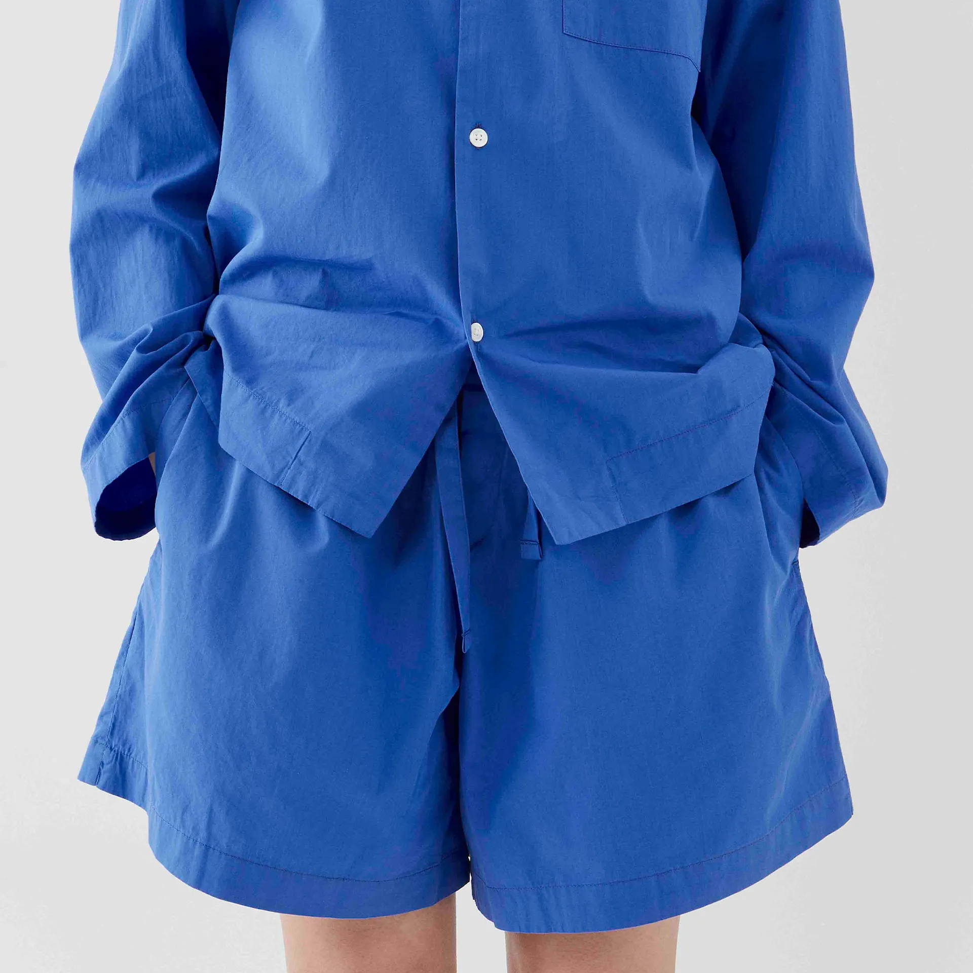 Poplin Pyjamas Shorts Royal Blue - TEKLA - NO GA