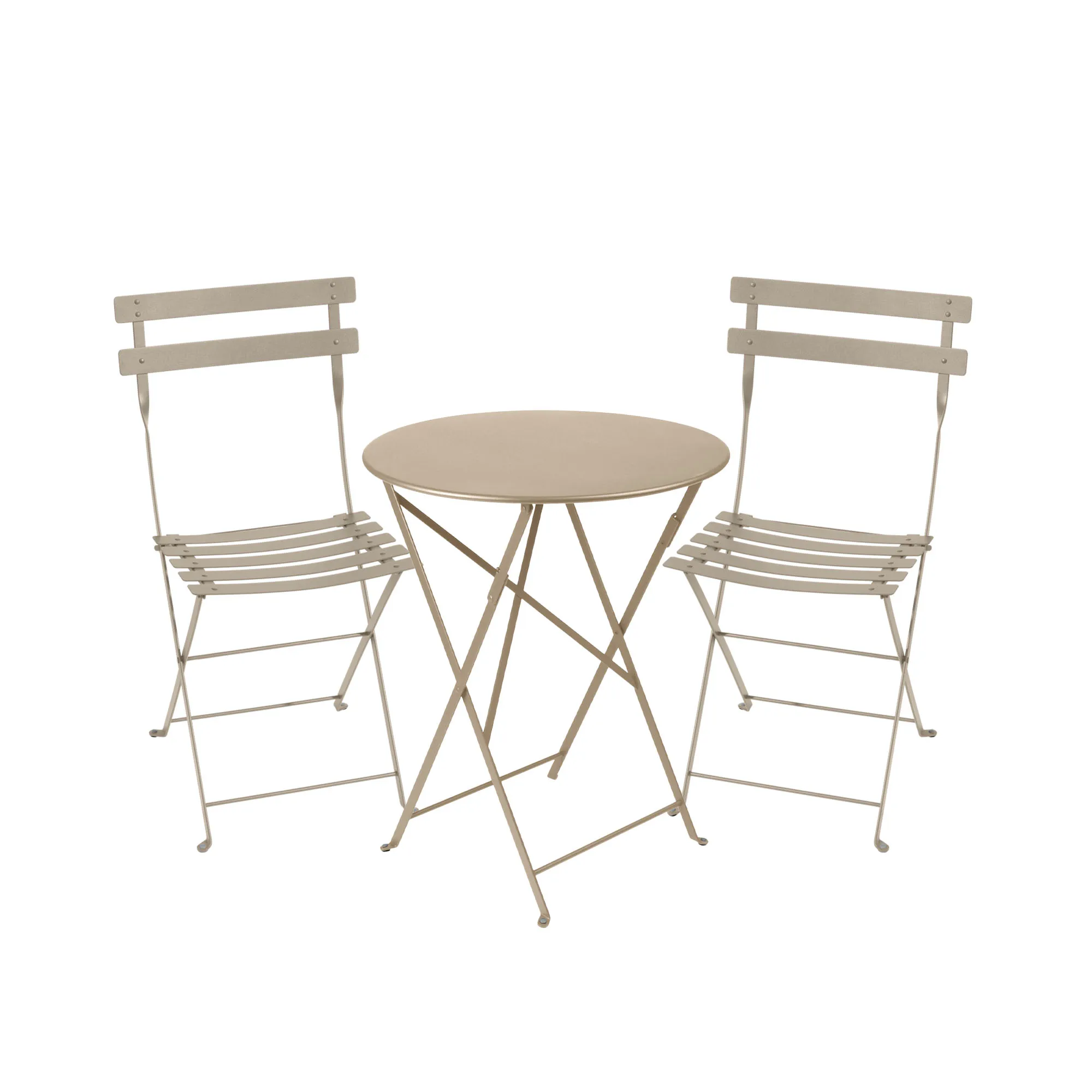 Bistro spisegruppe Ø60cm & 2 metall stoler - 1