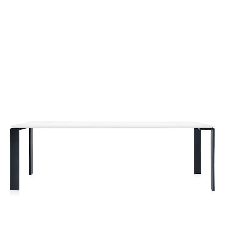 Four Table 4524 223x79, White/Black, Scratch-Proof Laminate