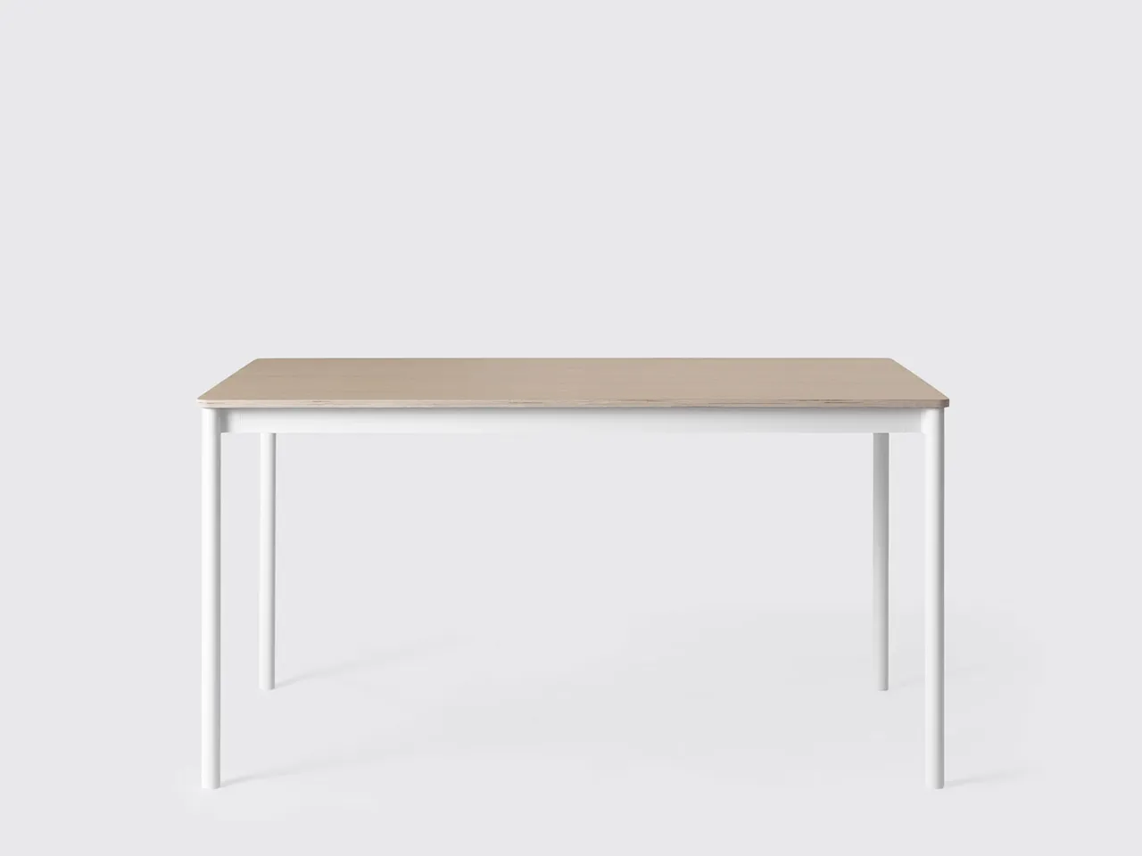 Base Table, 250x90, Top: Oak veneer, Plywood edges, Frame: White