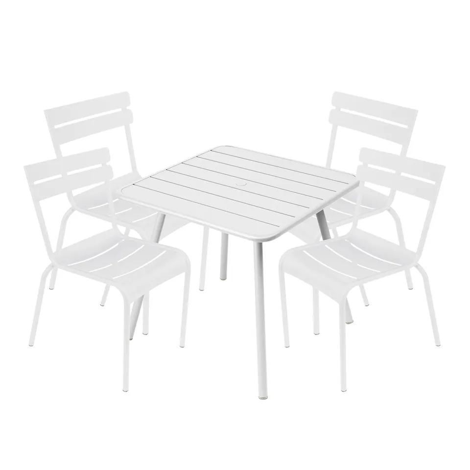 Luxembourg spisegruppe firbent bord & 4 stoler