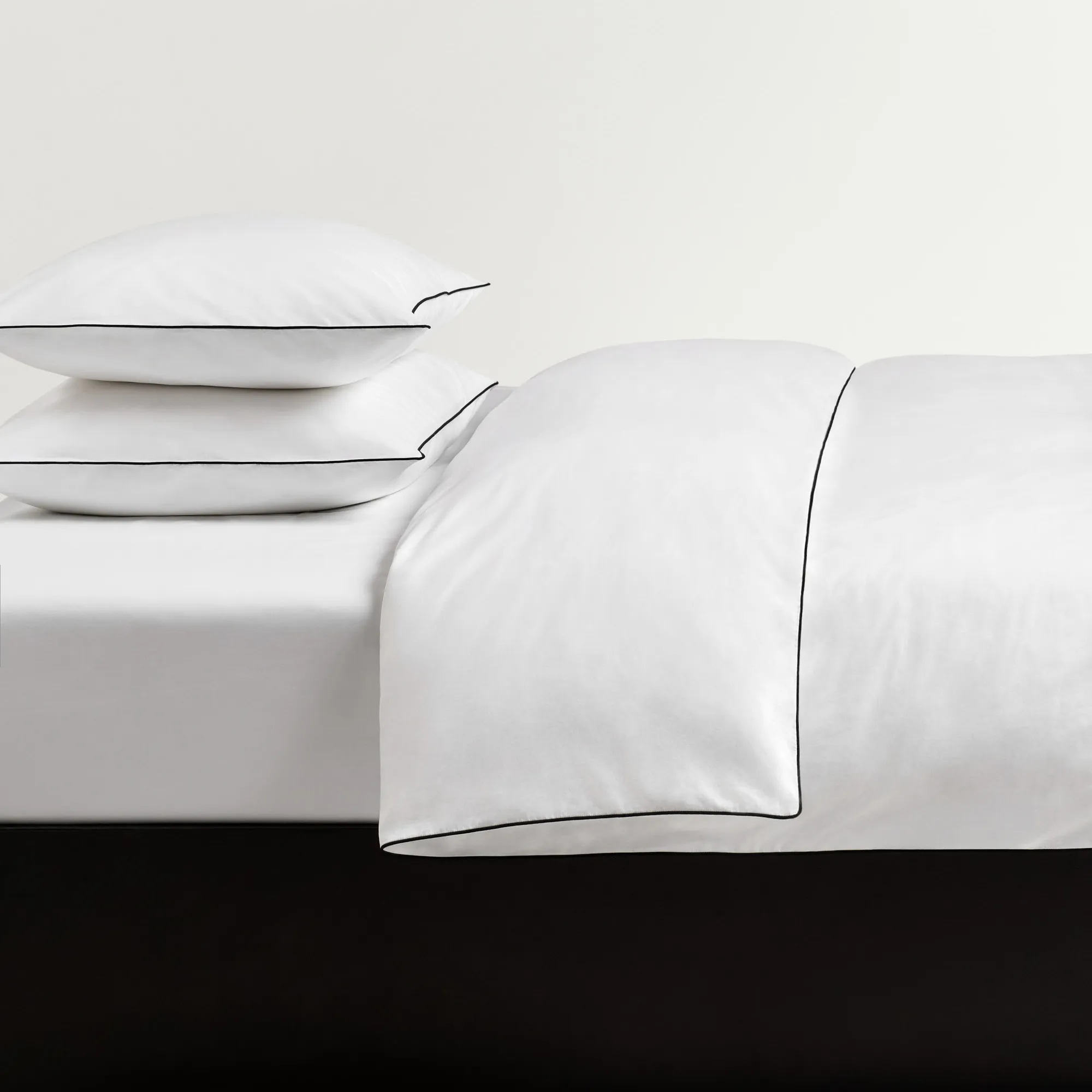 Percale Crisp White/Black sengesett - 4