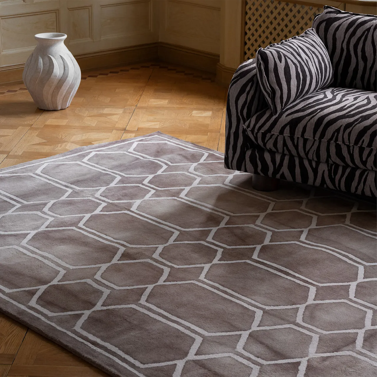 Tie Dye Beige ullteppe