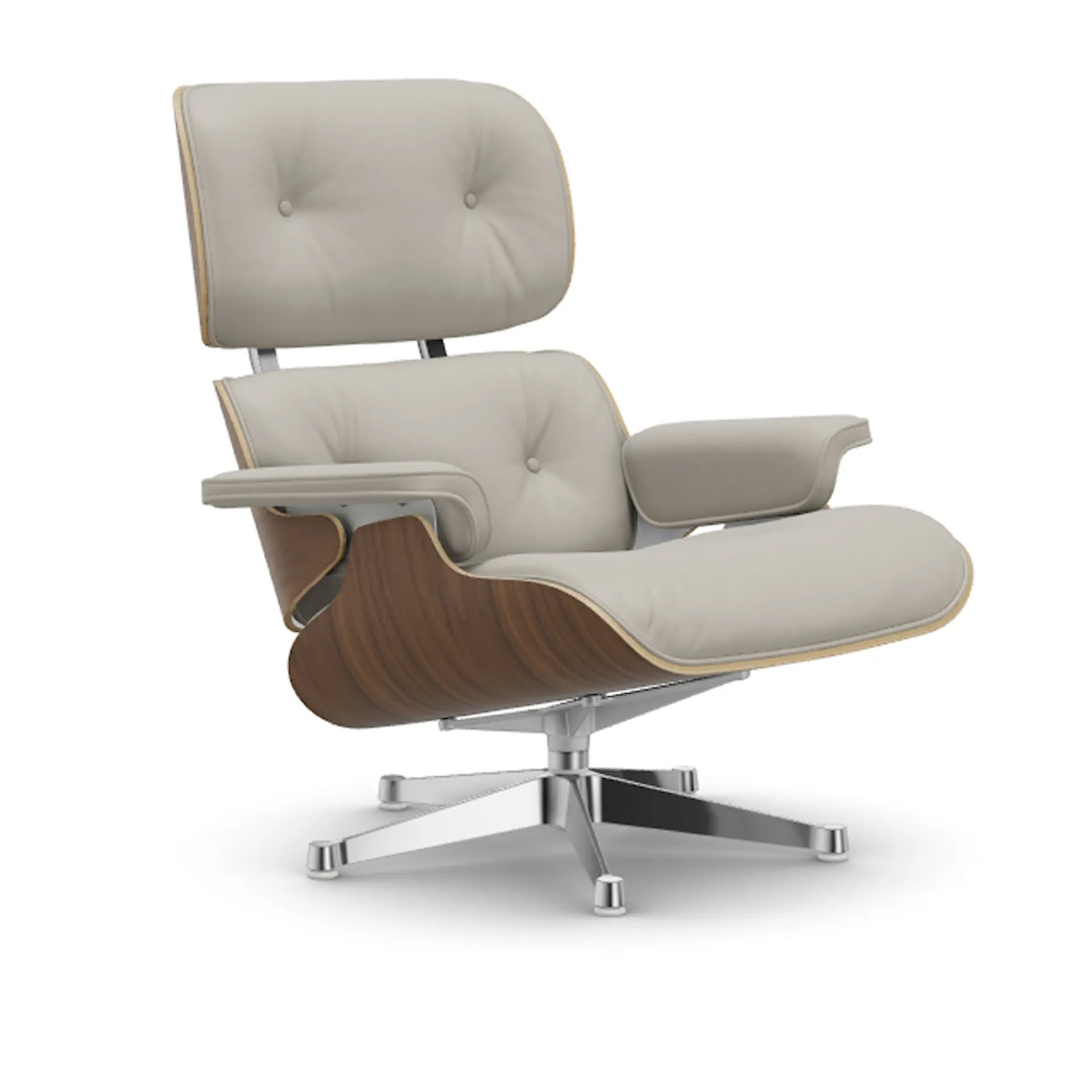 Eames Lounge Chair White-pigmented Walnut Polished lenestol - Vitra - Charles & Ray Eames - NO GA