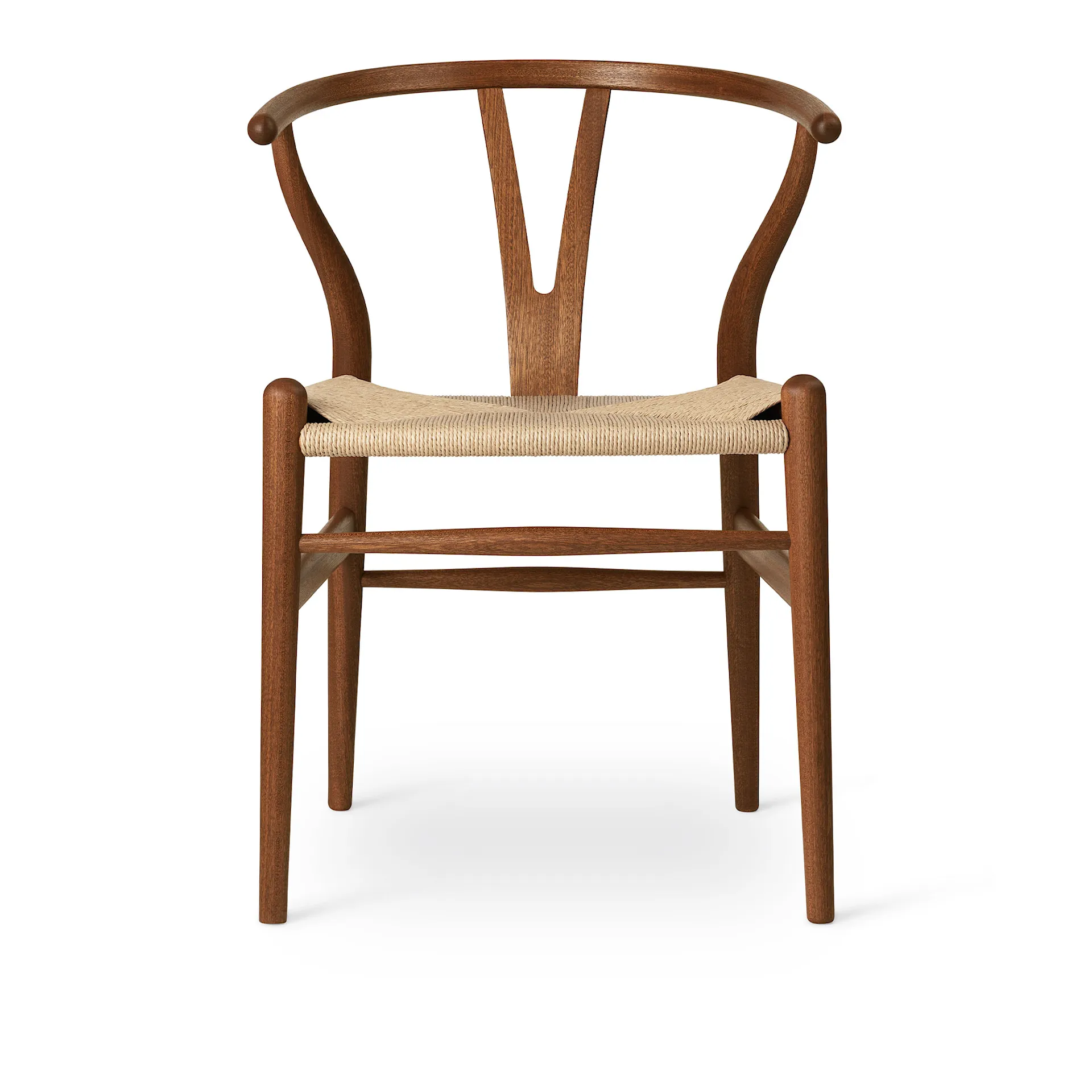 CH24 Y-stol - mahogny/naturlig flettet papirsnor - Carl Hansen - Hans J. Wegner - NO GA