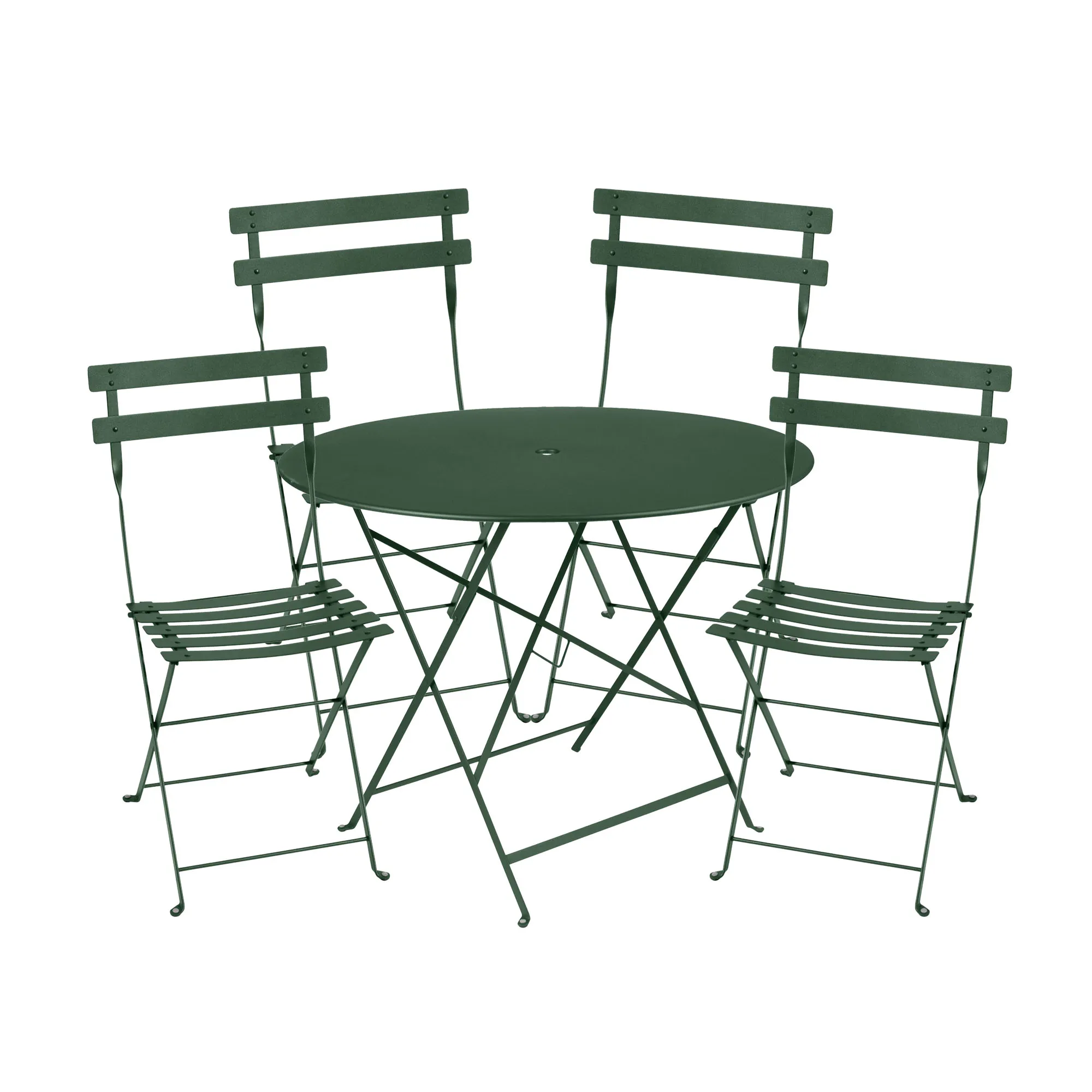 Bistro spisegruppe Ø 96 cm og 4 metallstoler - 1