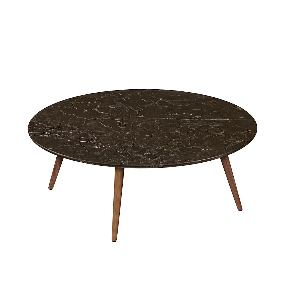 375 Side Table T2, Noir Saint Laurent, Nutwood with Sapwood, H: 33, Ø: 97