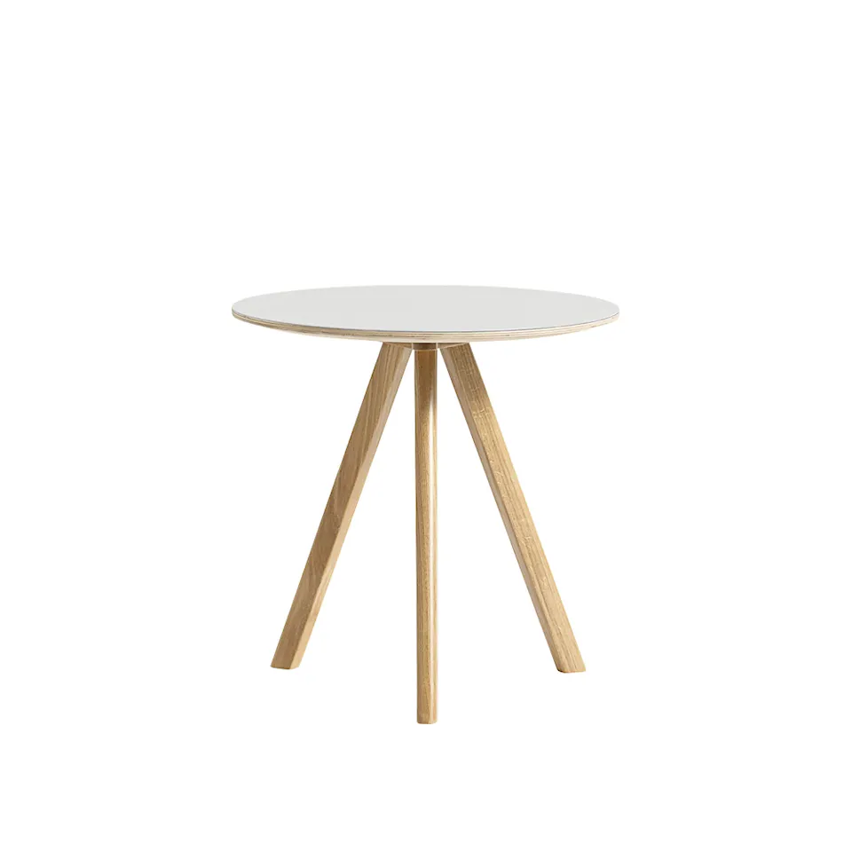 CPH20 2.0 Coffee Table Lacquered Oak Frame Ø50 X H49 Off-White Linoleum Top Lacquered Edge