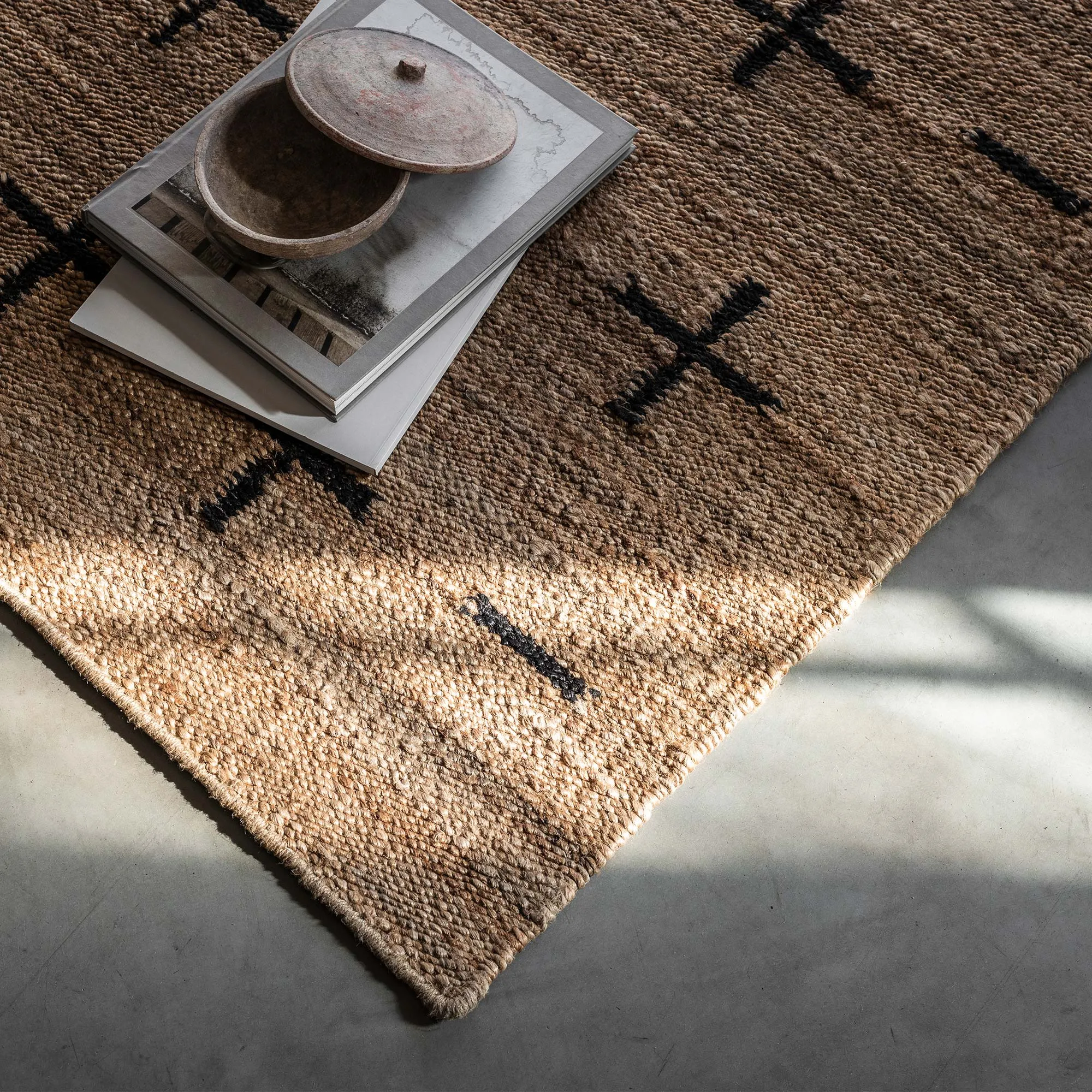 Jute Cross Black juteteppe - 9