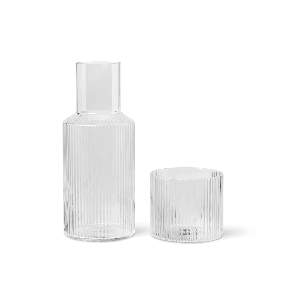Ripple karaffel og drikkeglass