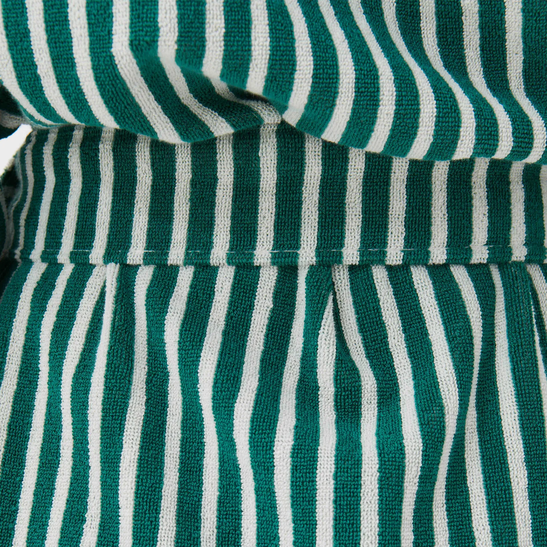 Hooded Bathrobe Teal Green Stripes - TEKLA - NO GA