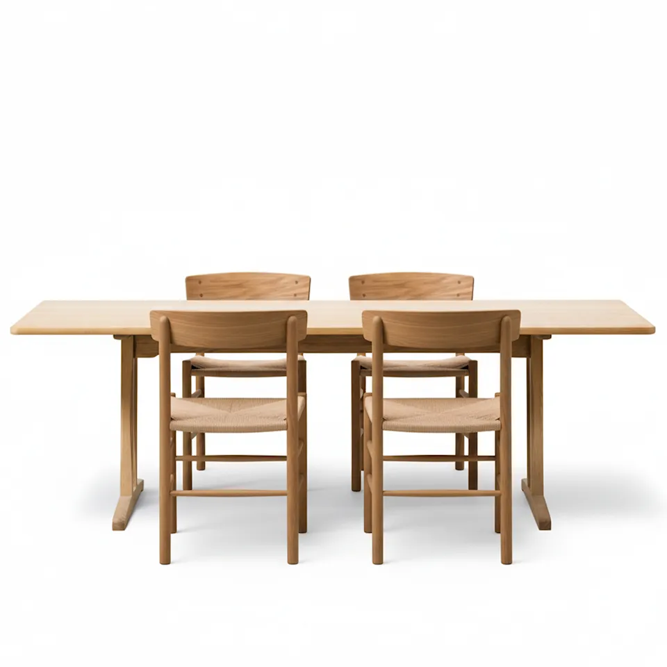 Mogensen C18 spisebord & Mogensen J39 spisestol 4 stk. – oljet eik