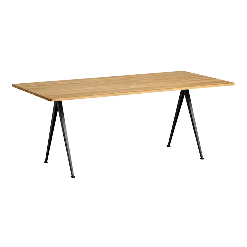 Pyramid 02 table 85x190 cm black powder coated steel