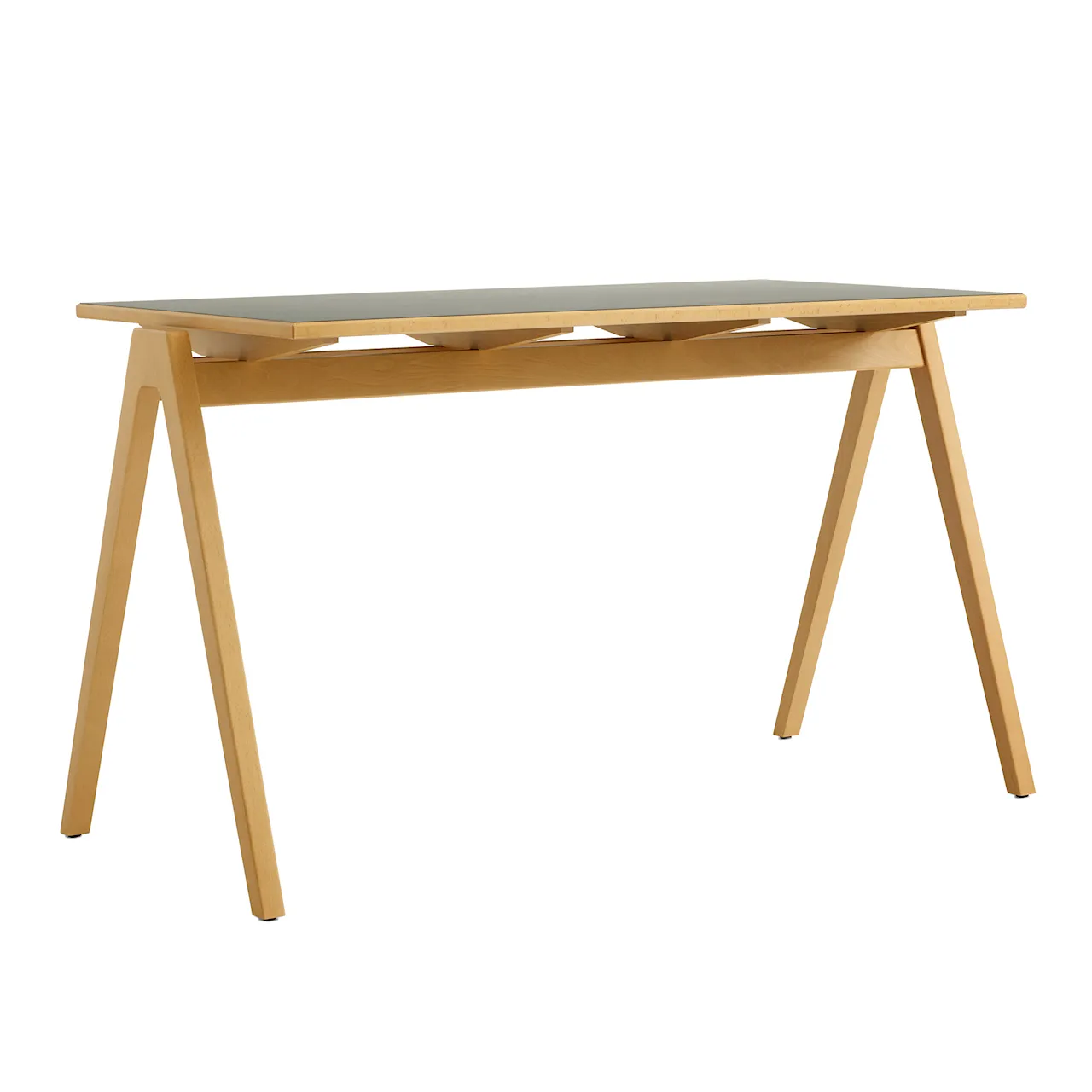 Daystak Table RD2 L122 W61 H71 cm Honey stained beech frame Nano laminate Verde Comodoro 0750