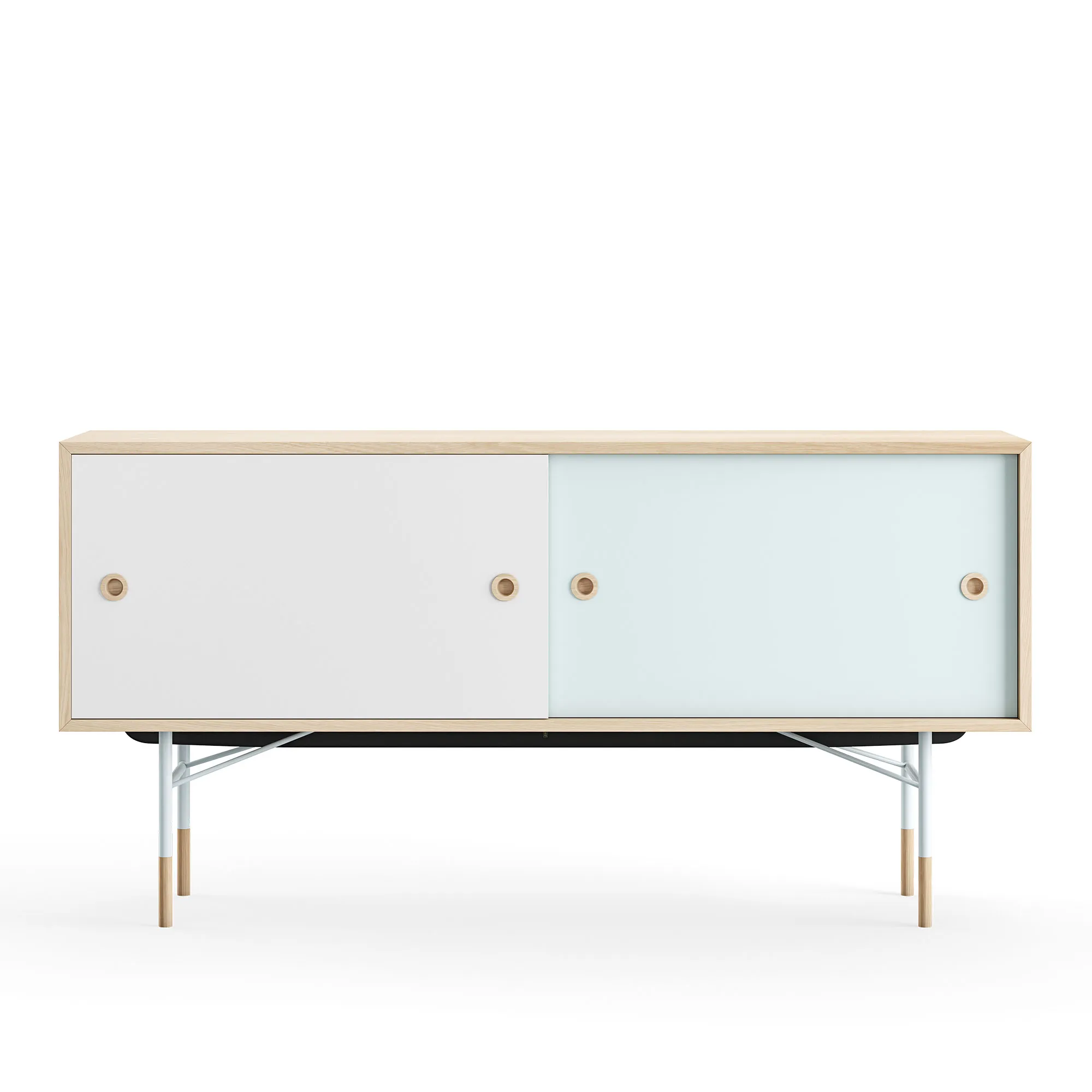 Sideboard utan lådor Oak White/Light Blue - 1