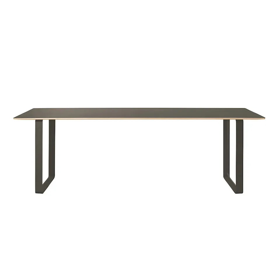 70/70 Table - Small - 170 x 85, Skiva - Svart linoleum - Plywoodkant, Underrede - Svart