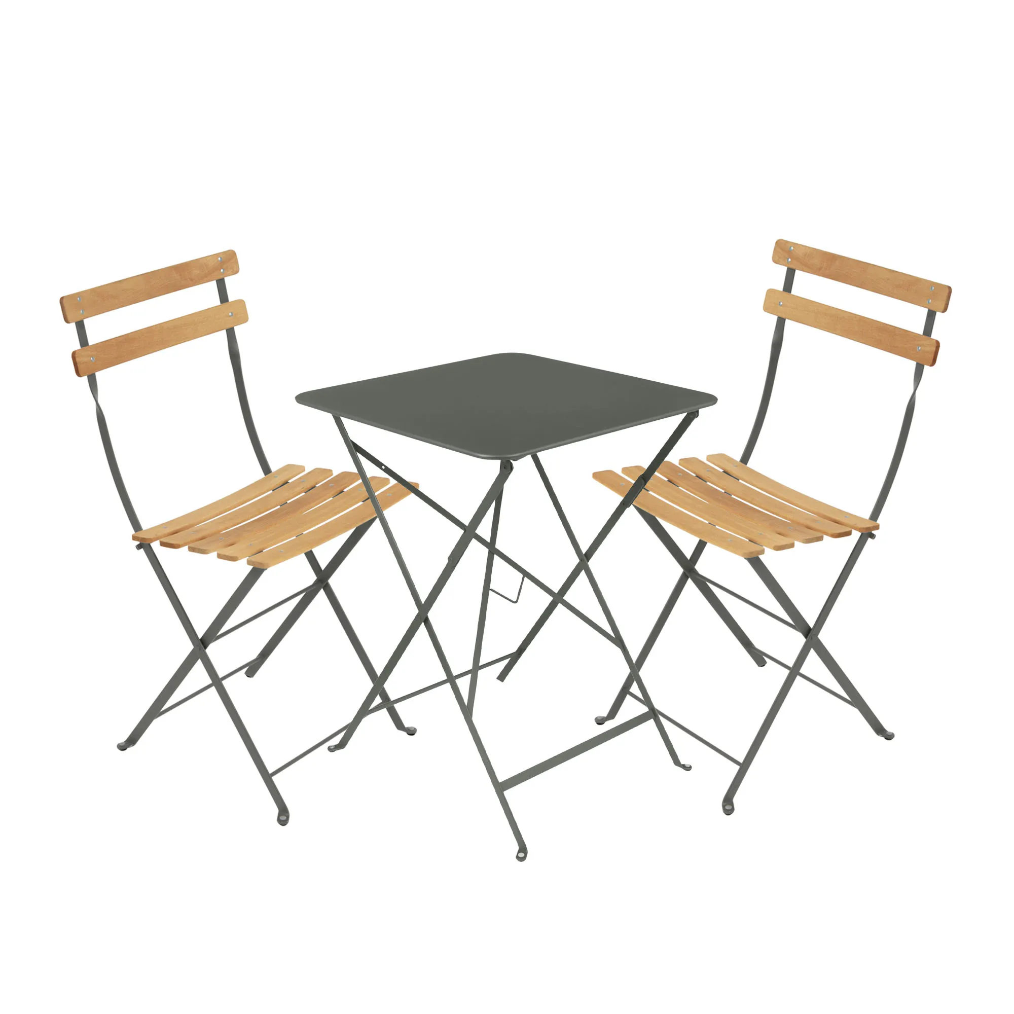 Bistro spisegruppe bord 57cm & 2 tre stoler - 1