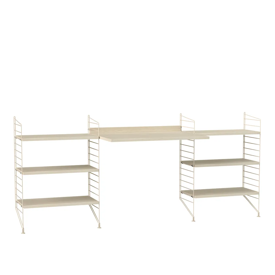 Kontor hyllesystem D ask/beige