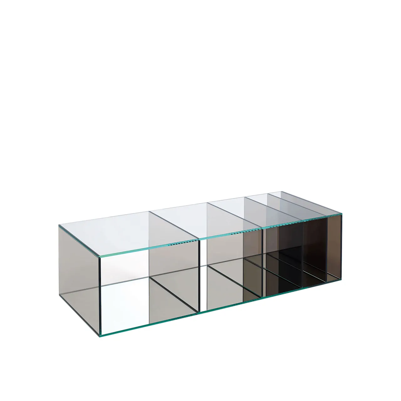 DEE02 Deep Sea Low table, Grey tone Glass, Transparent extralight glass