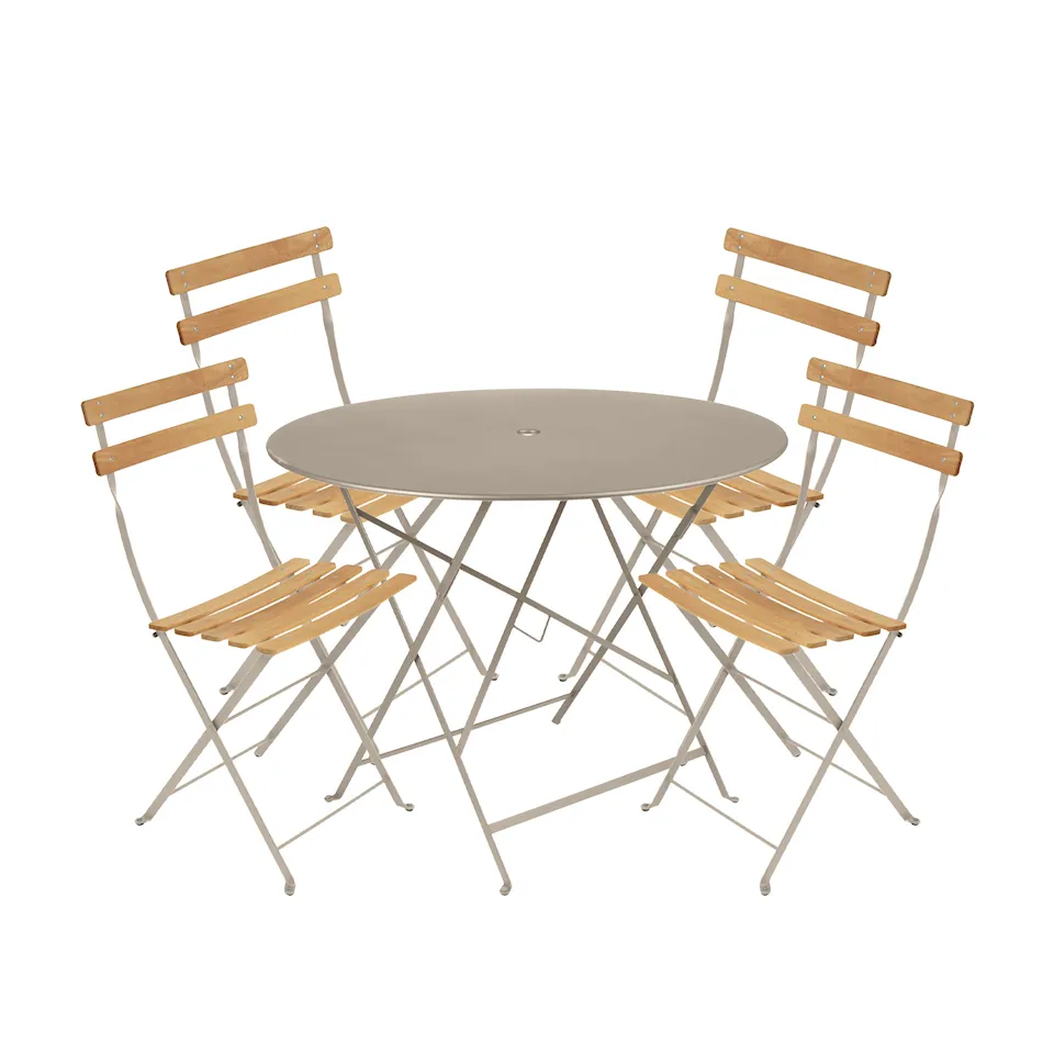 Bistro spisegruppe Ø96cm & 4 tre stoler