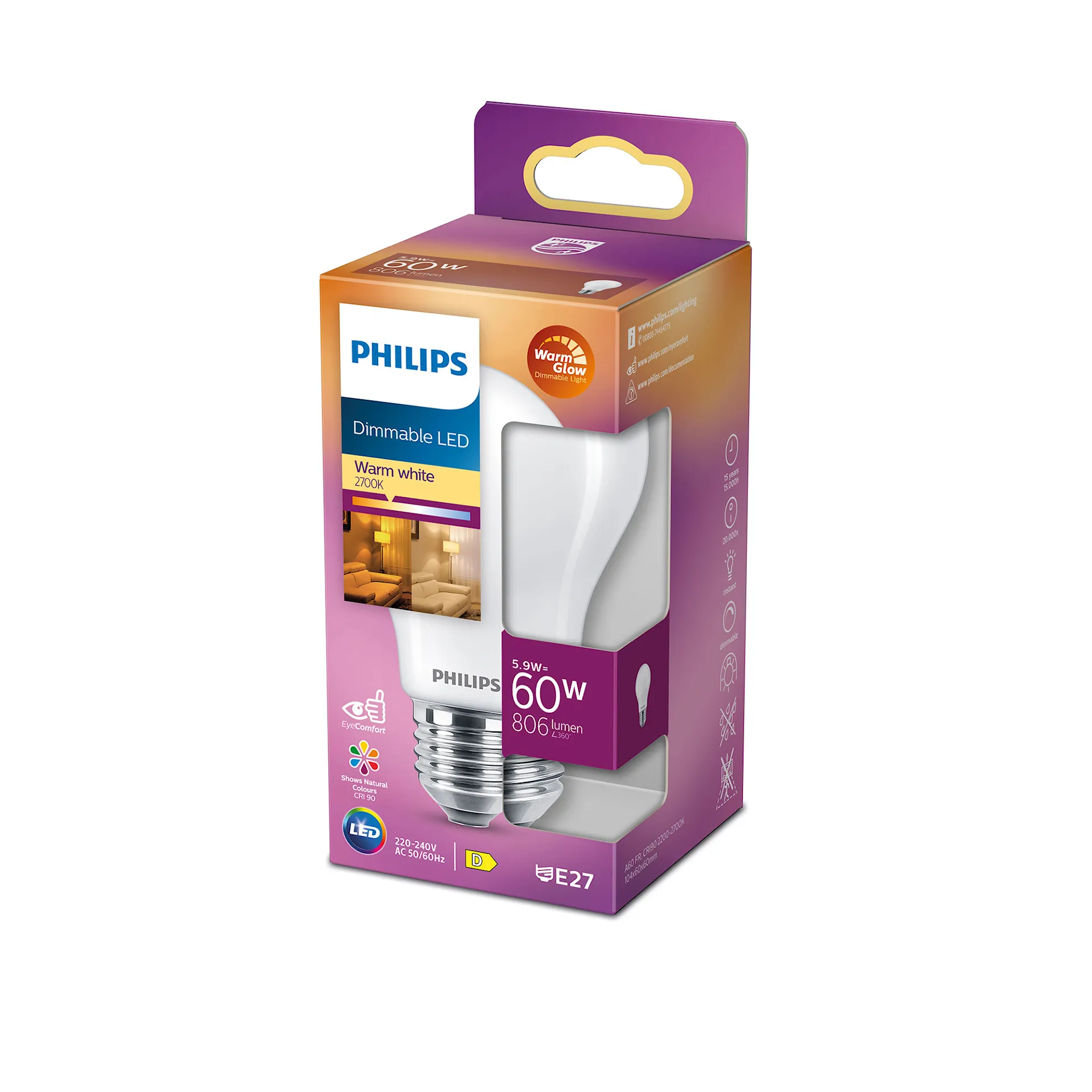 LED Classic 5,9W A60 WGD90 SRT4 - Philips - NO GA