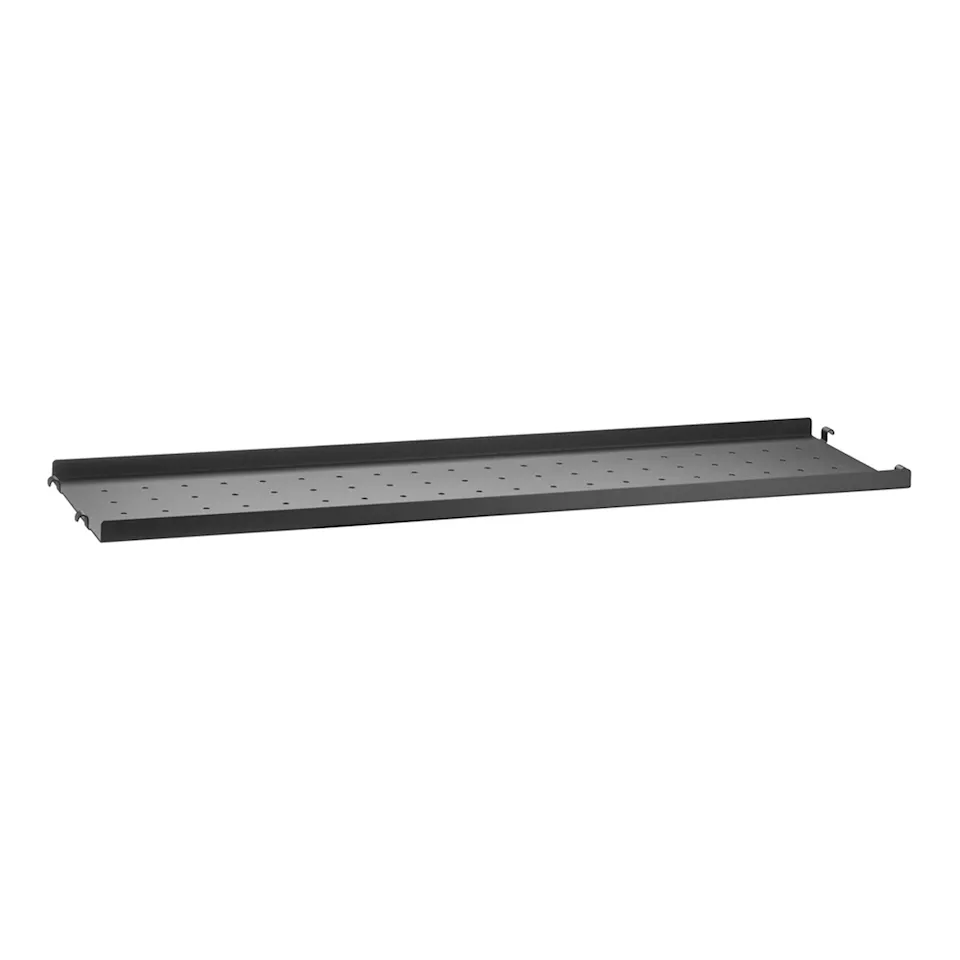 metallhylleplate 78x20cm låg kant svart
