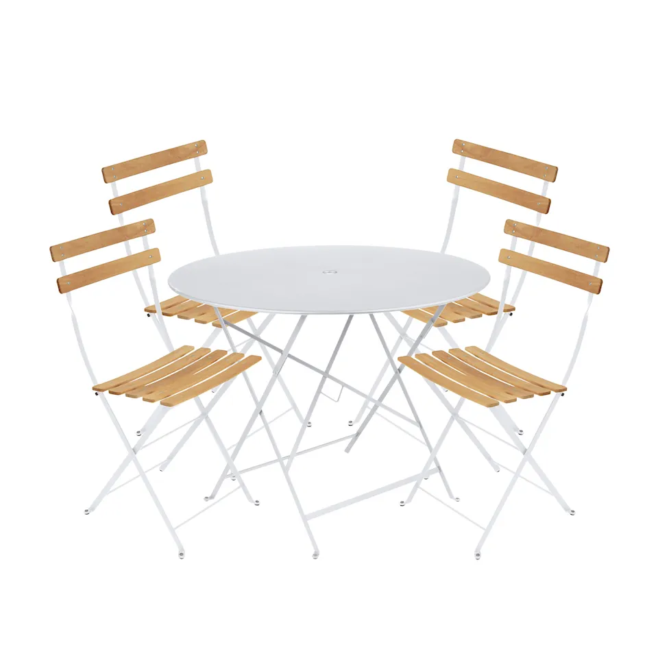 Bistro spisegruppe Ø96cm & 4 tre stoler