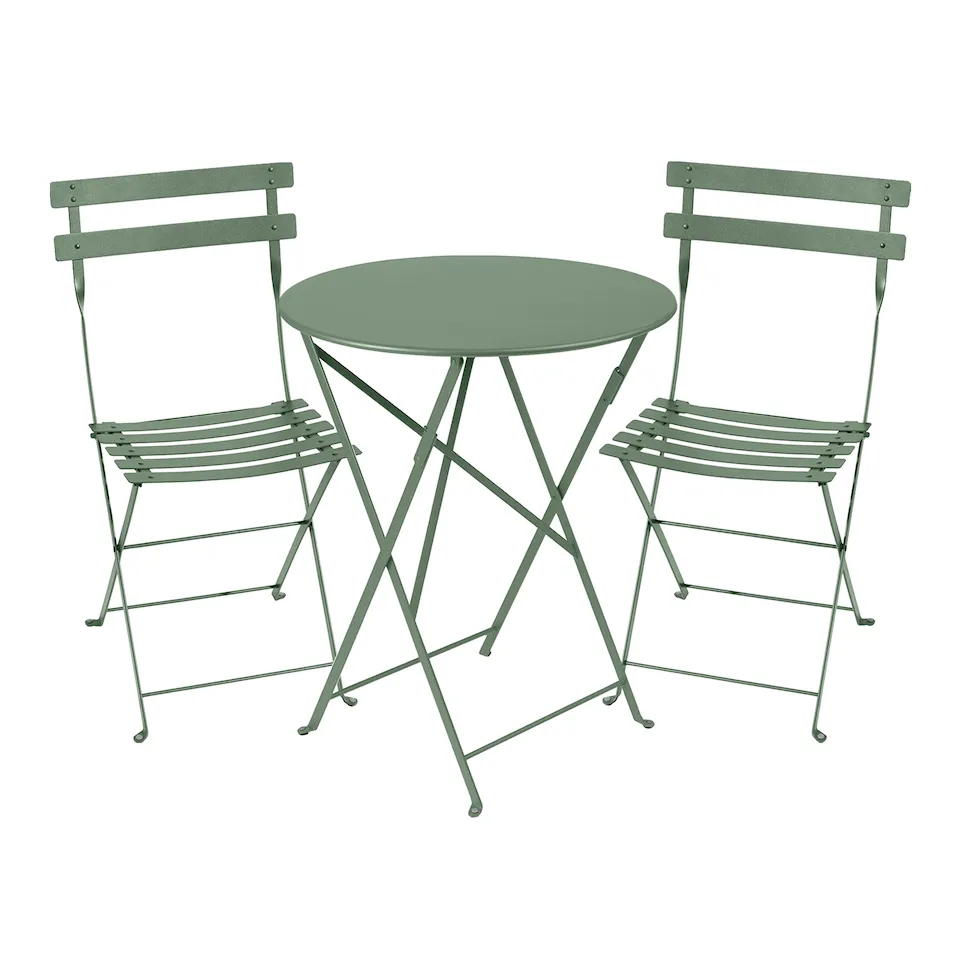Bistro spisegruppe rundt bord Ø60 cm og 2 stoler