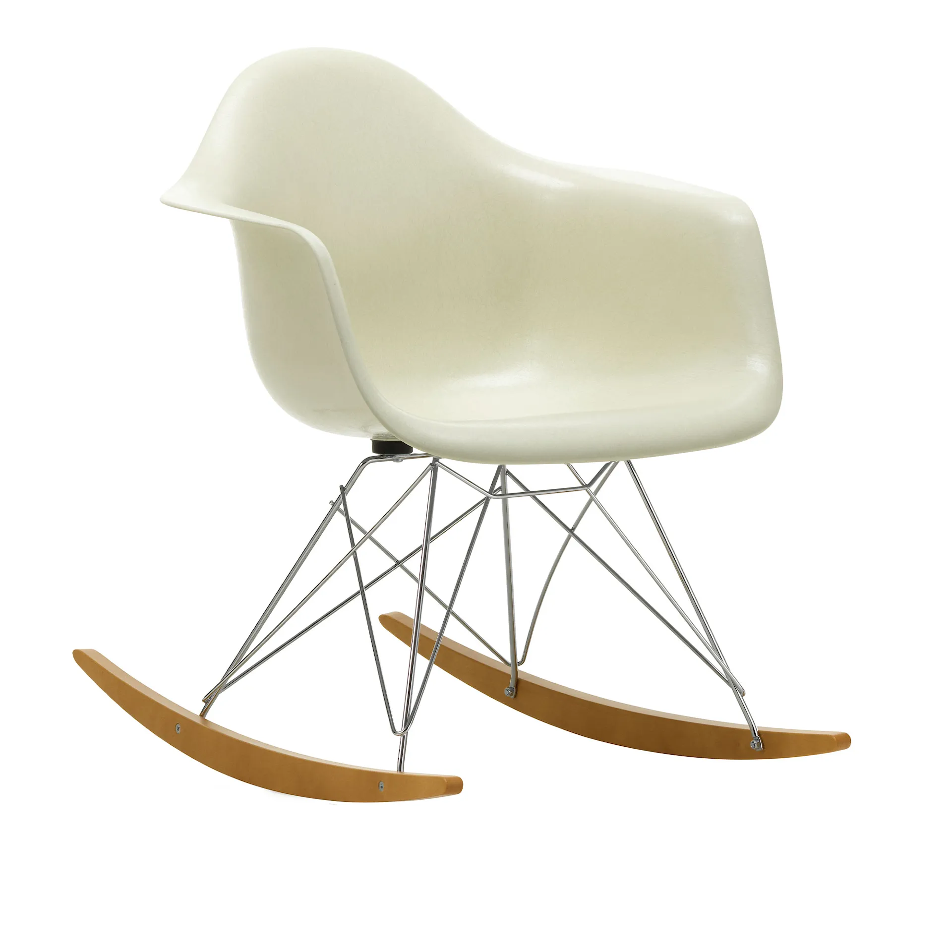 Eames Fiberglass Armchair RAR gyngestol Chrome/Golden Maple - Vitra - Charles & Ray Eames - NO GA