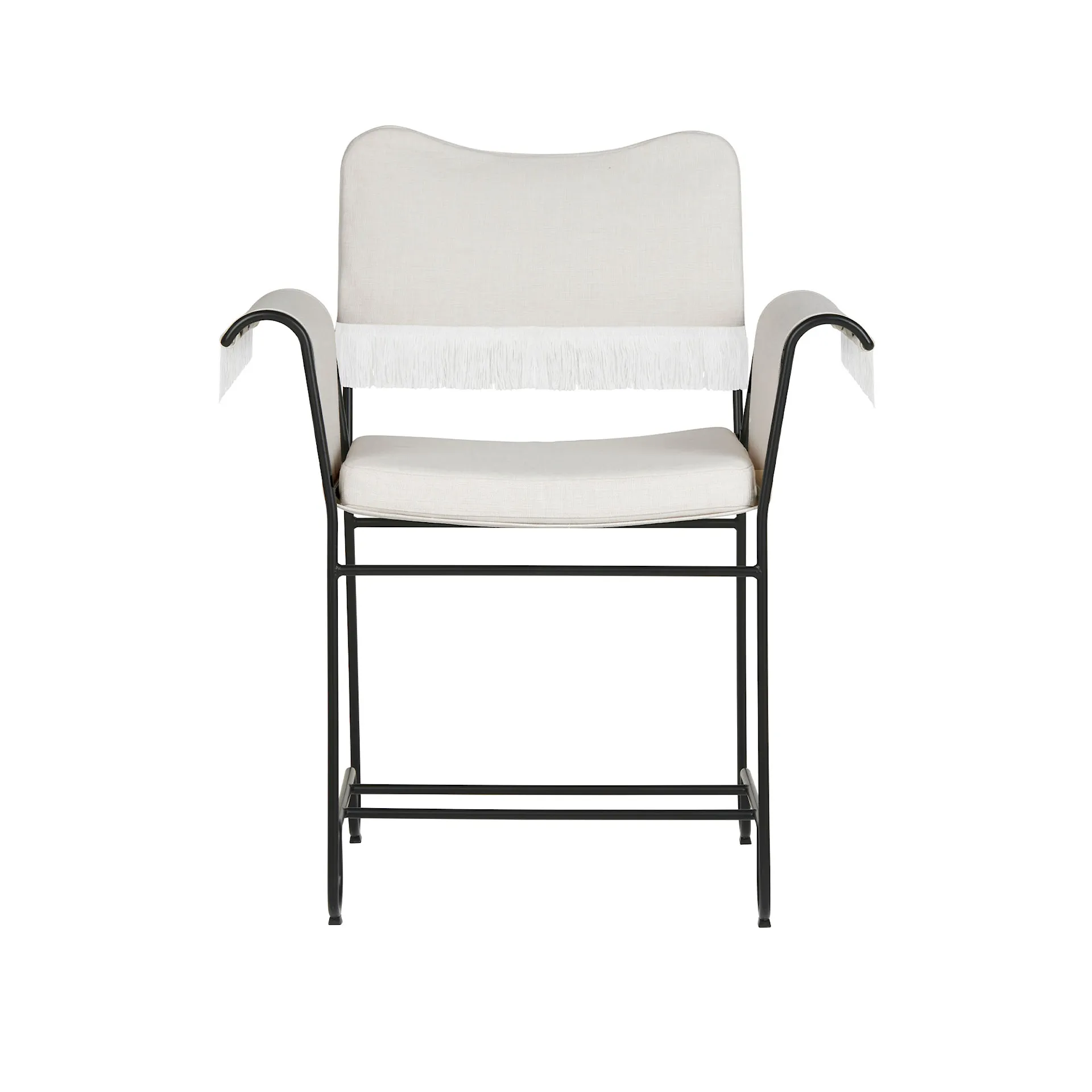 Tropique Dining Chair With Fringes, Classic Black Base - Gubi - Mathieu Matégot - NO GA