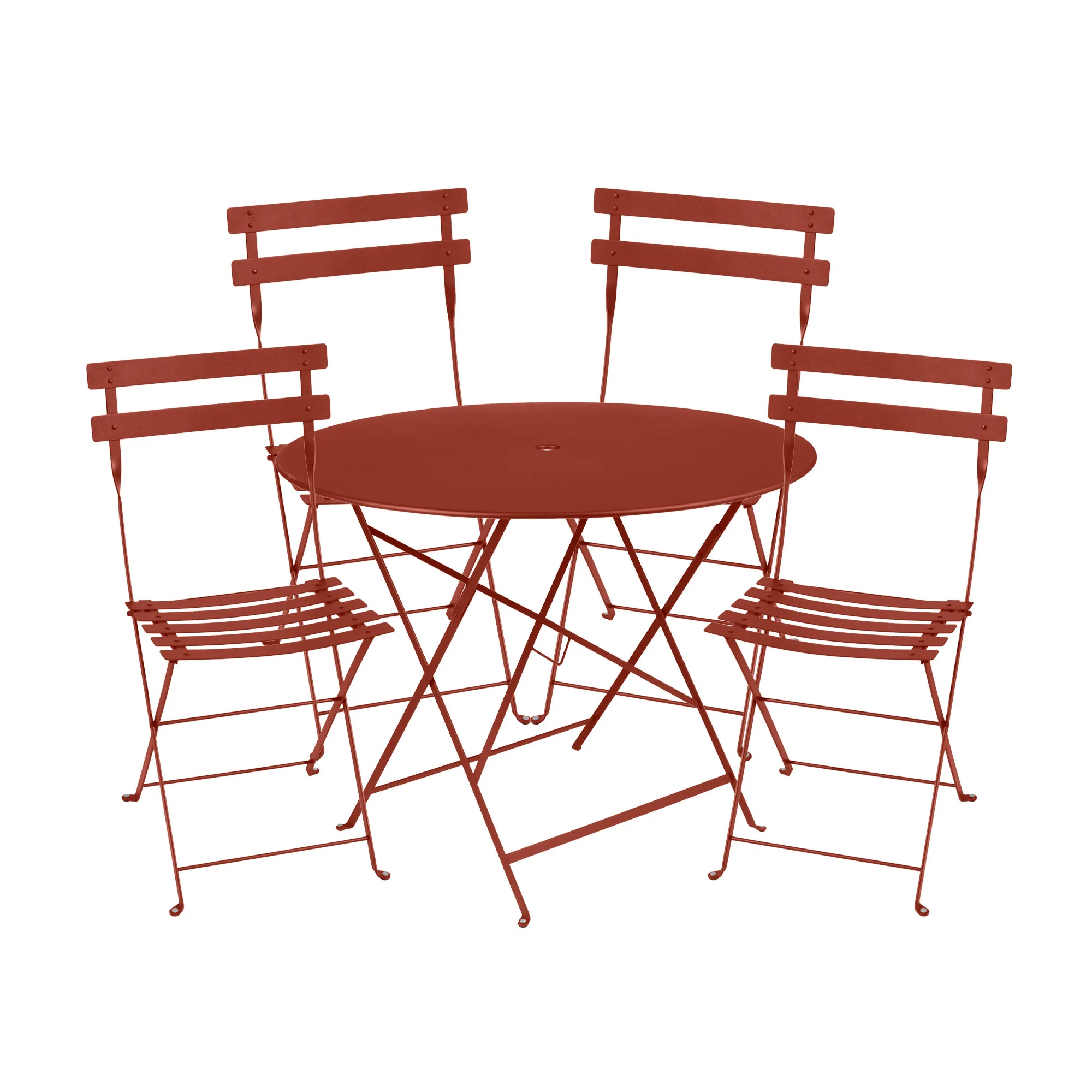 Bistro spisegruppe Ø 96 cm og 4 metallstoler - 1